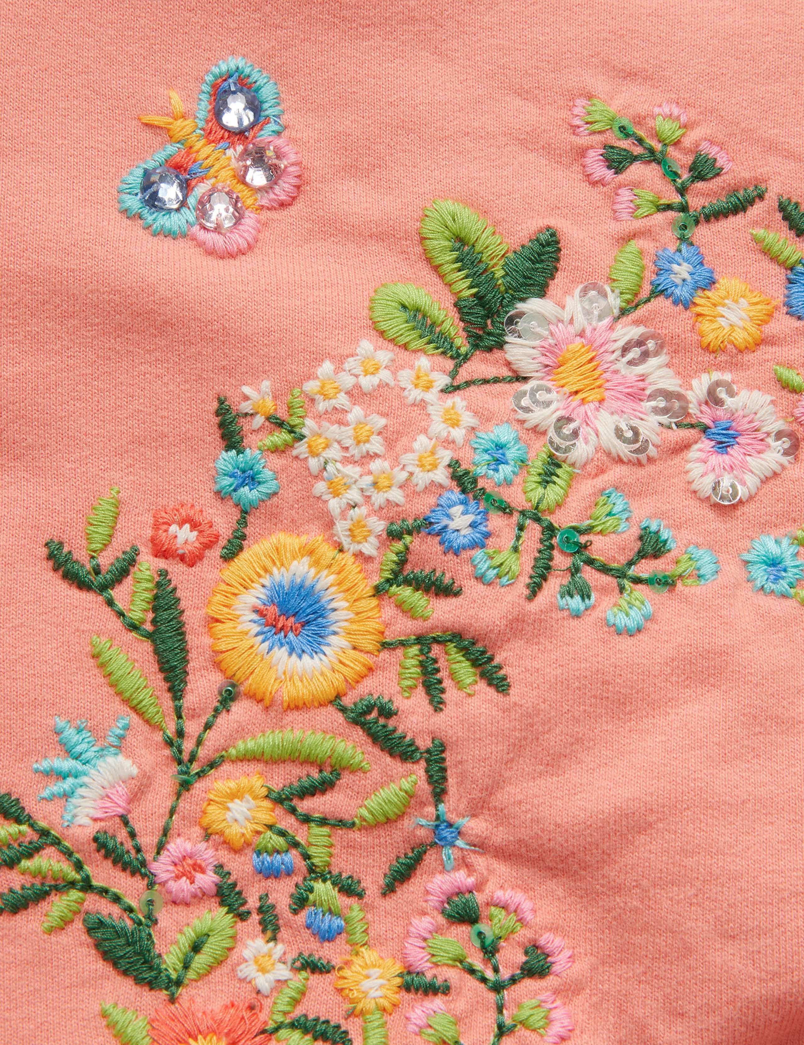Pure Cotton Floral Wreath Embroidered Sweatshirt (3-13 Yrs) 3 of 3