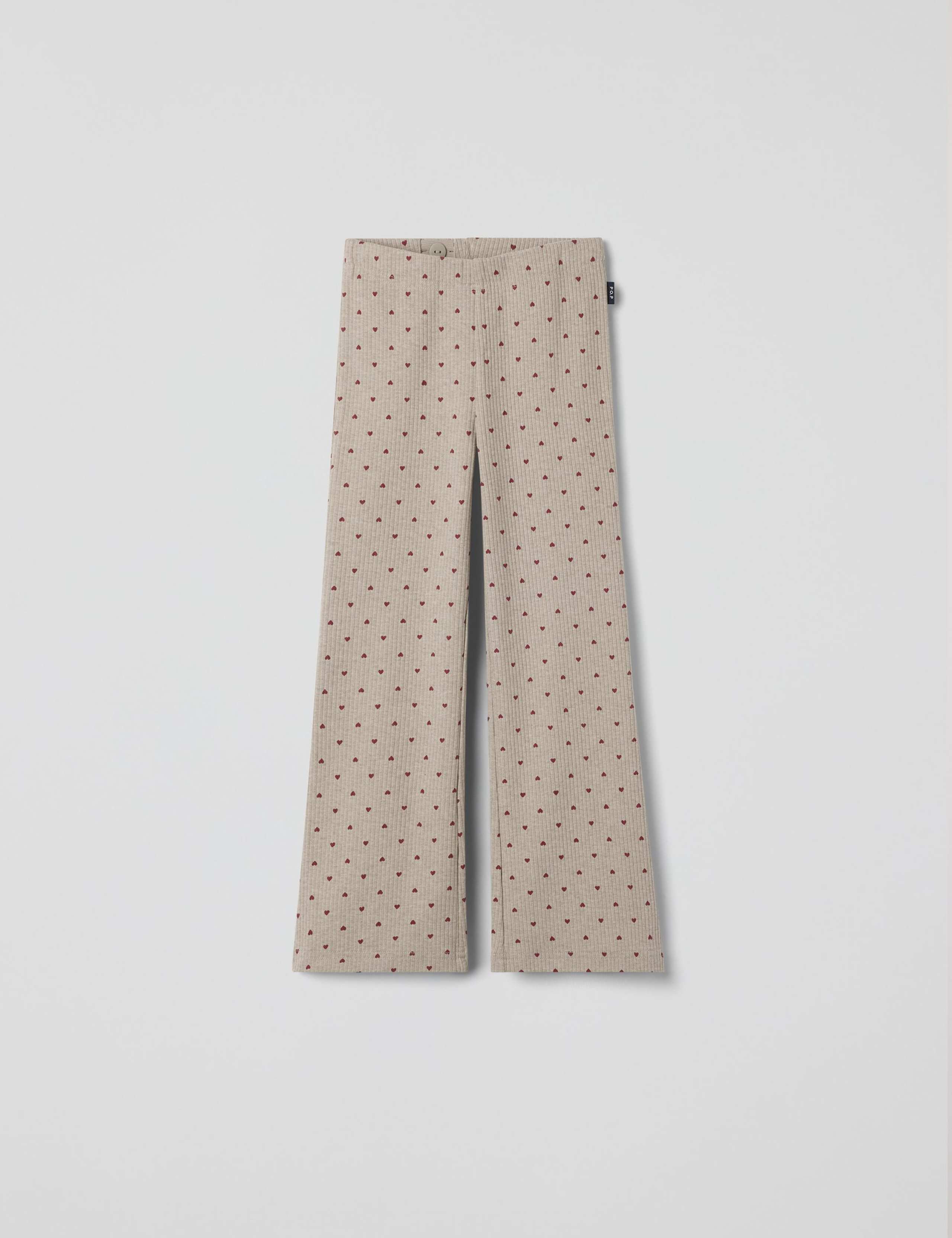 Cotton Rich Ribbed Heart Flared Leggings (1-10 Yrs) 1 of 2