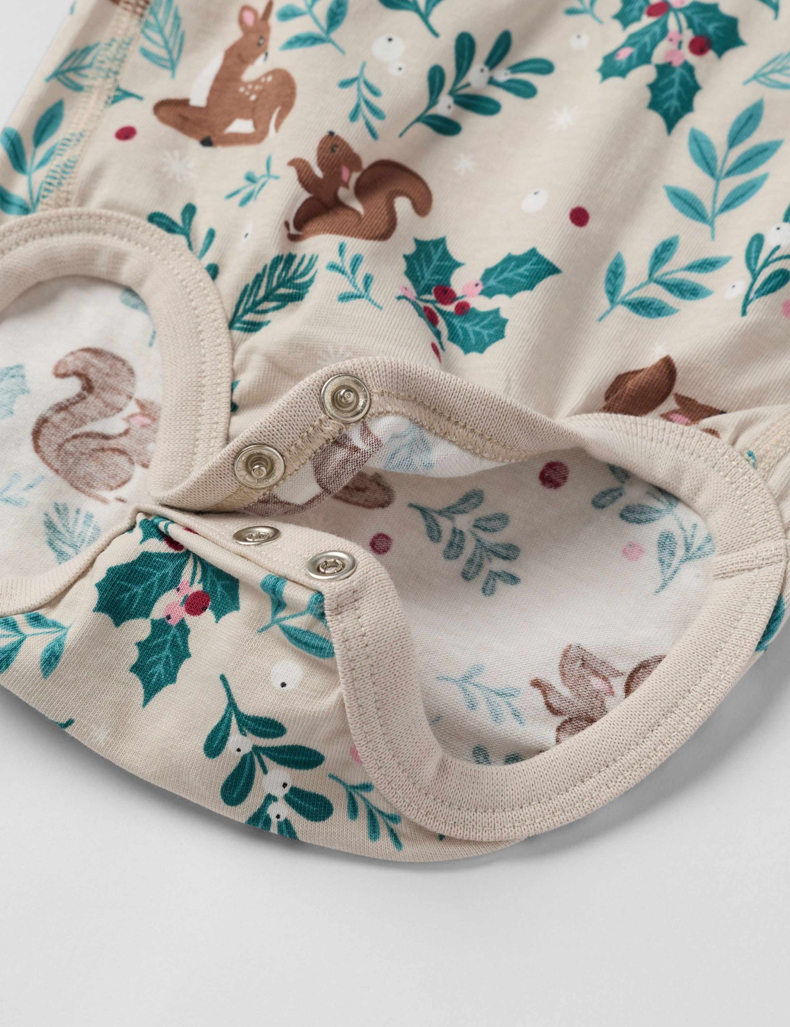 Cotton Rich Christmas Animals Bodysuit (1-12 Mths) 2 of 4