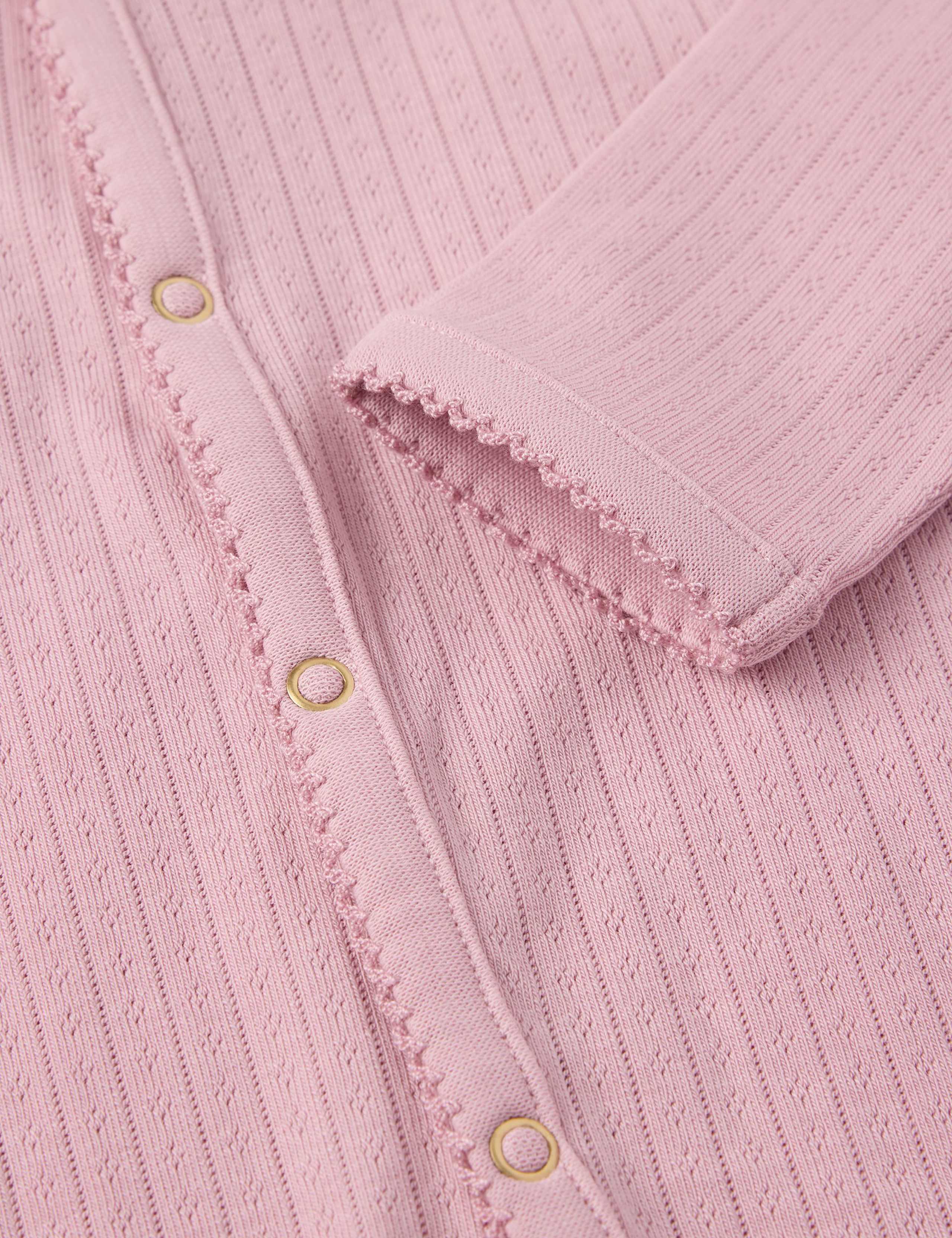 Cotton Blend Pointelle Sleepsuit (0-4 Yrs) 2 of 2