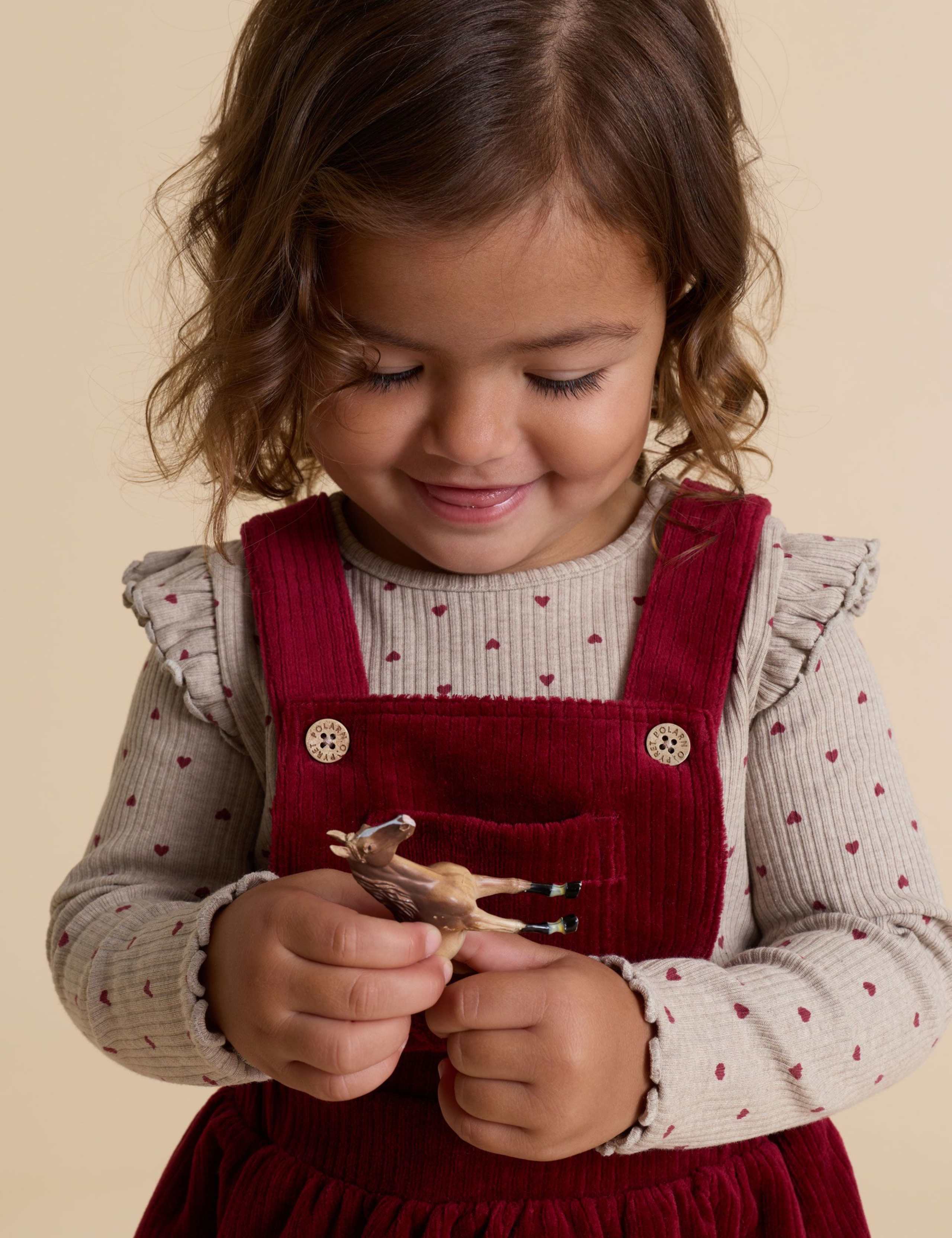 Cotton Rich Ribbed Heart Frill Top (1-10 Yrs) 3 of 3