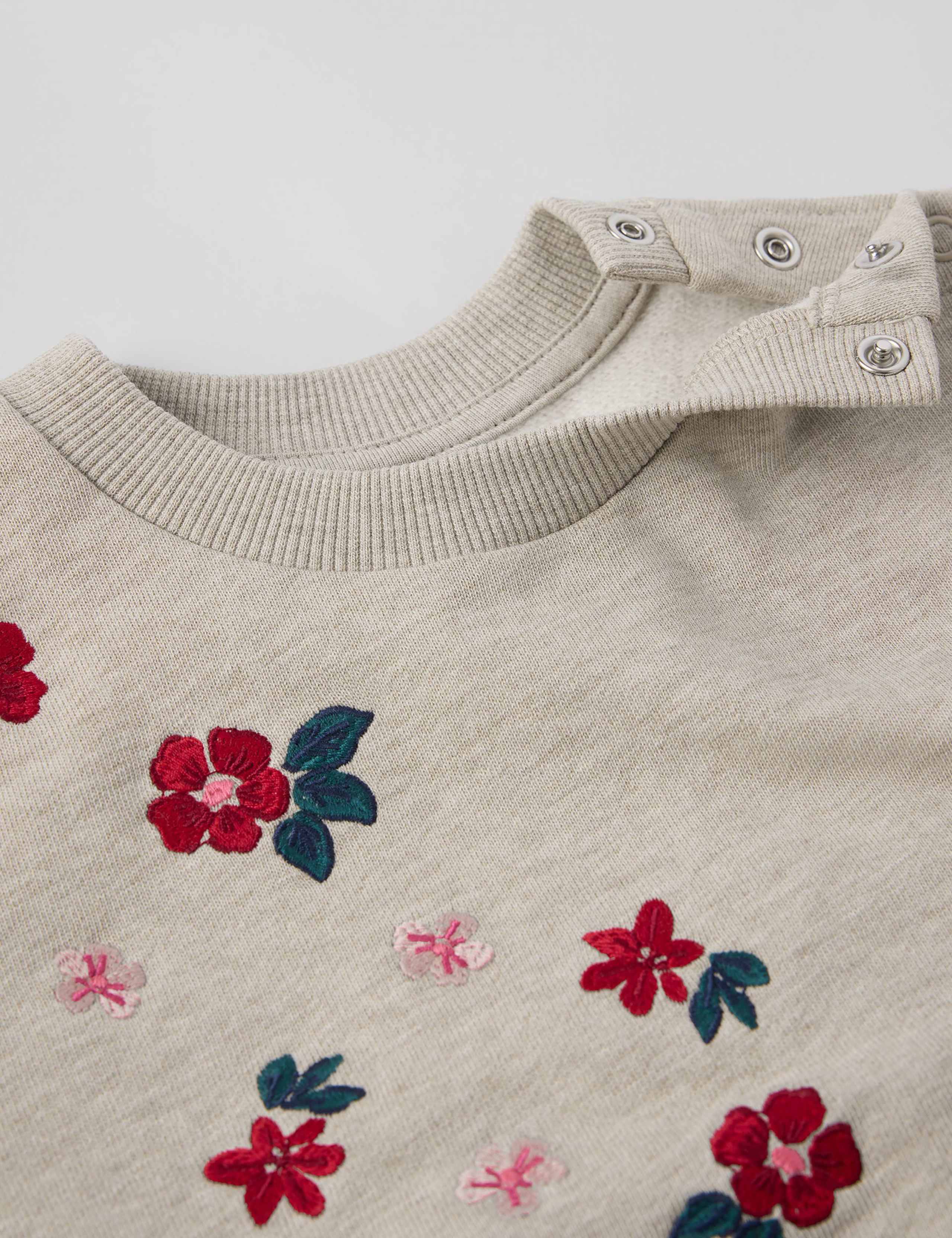 Pure Cotton Floral Sweatshirt (1-10 Yrs) 4 of 4
