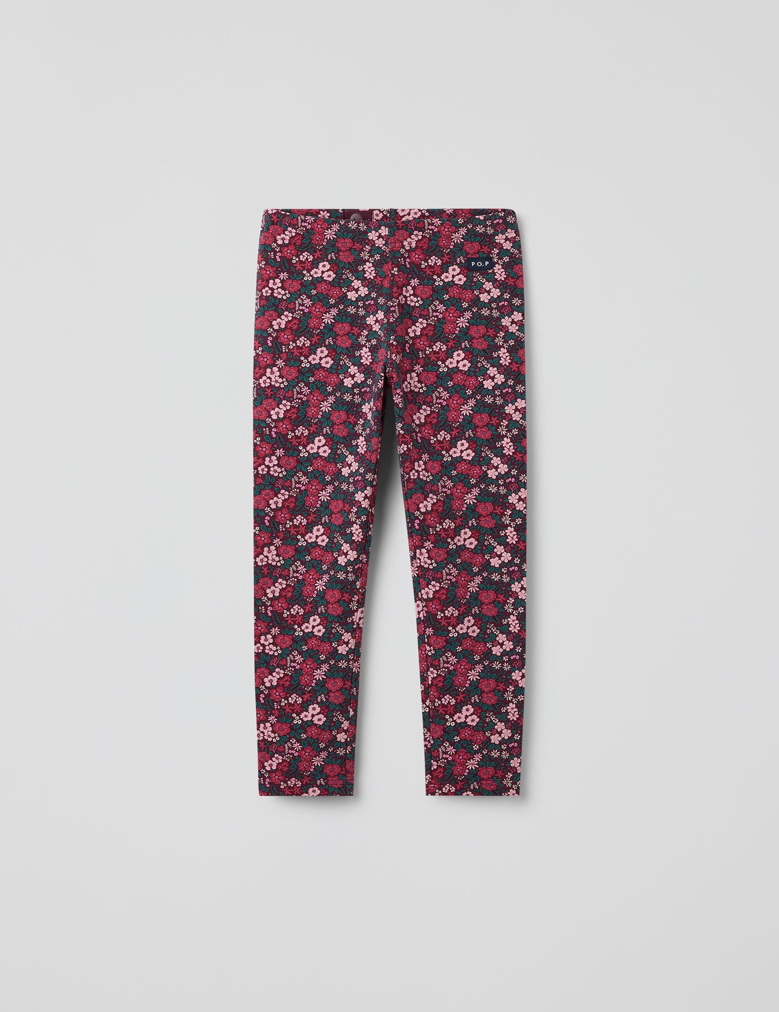 Cotton Rich Floral Leggings (1-7 Yrs) 1 of 2
