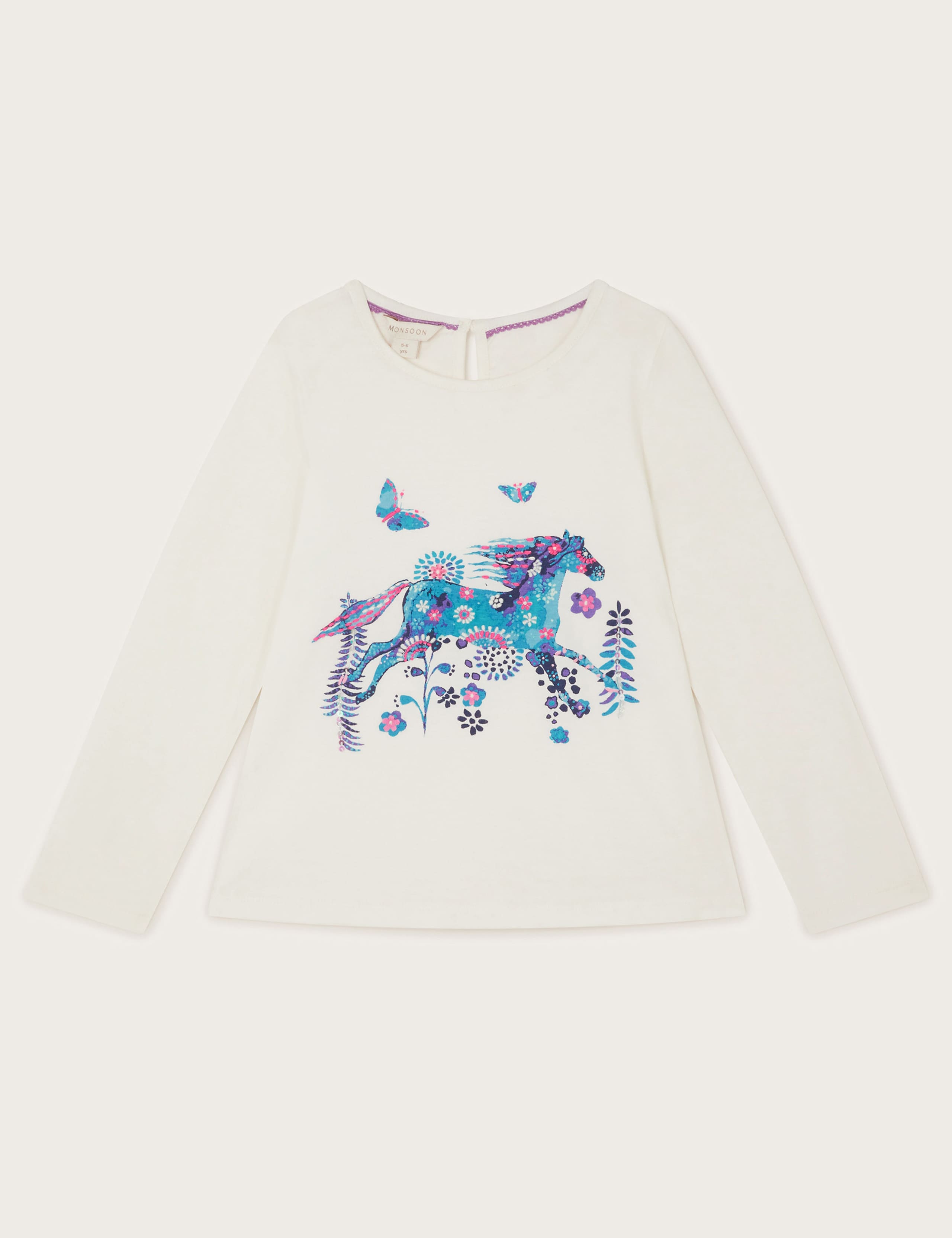 Pure Cotton Horse Print T-Shirt (3-13 Yrs) 1 of 3