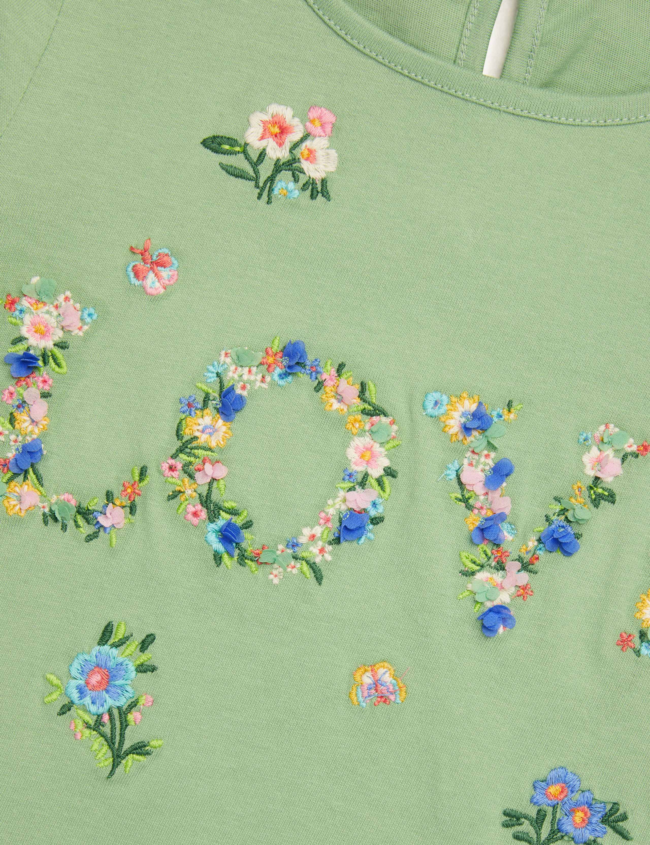 Pure Cotton Floral Slogan Top (3-13 Yrs) 3 of 3