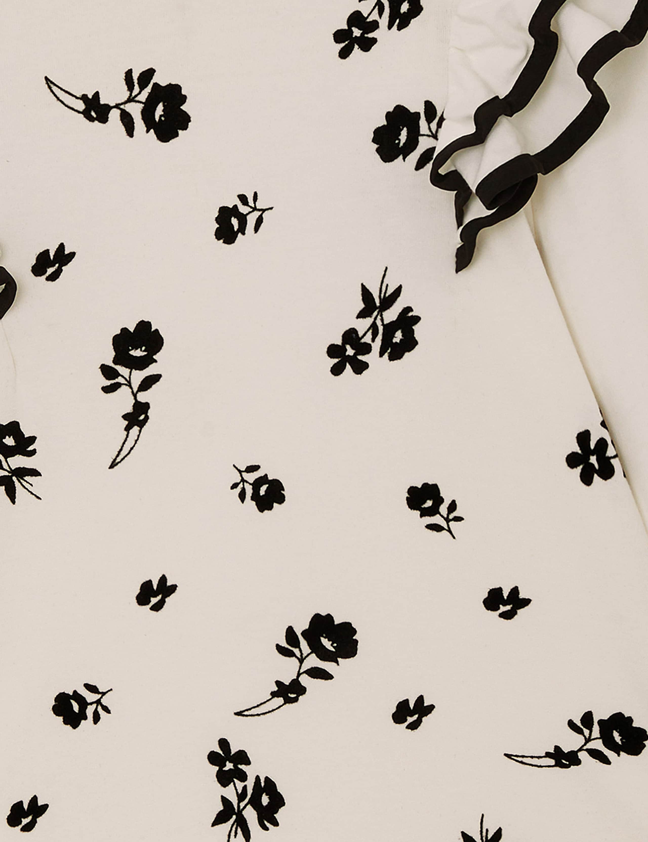 Pure Cotton Floral Flock Print Top (3-13 Yrs) 4 of 4