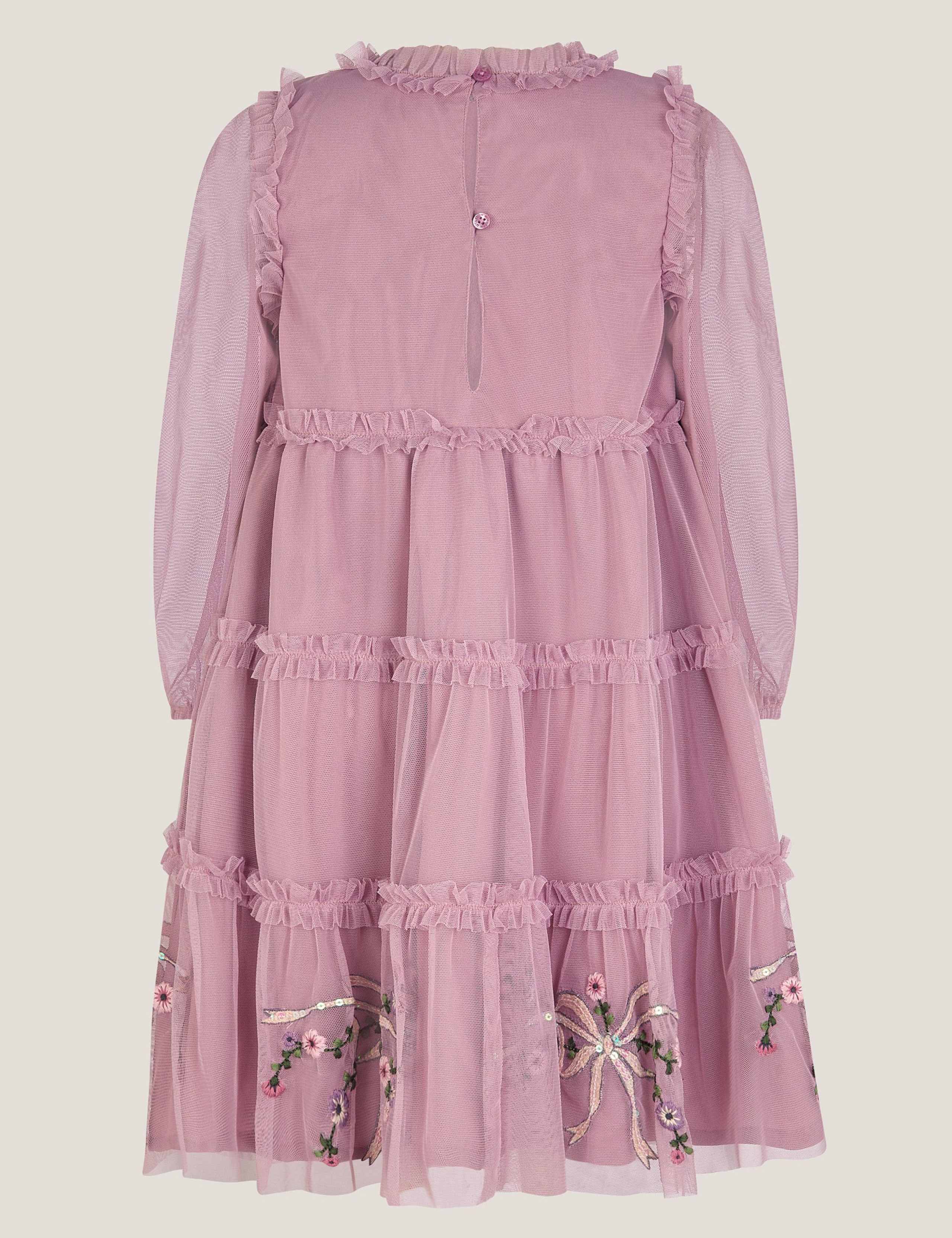 Floral Bow Embellished Tulle Dress (3-15 Yrs) 3 of 4