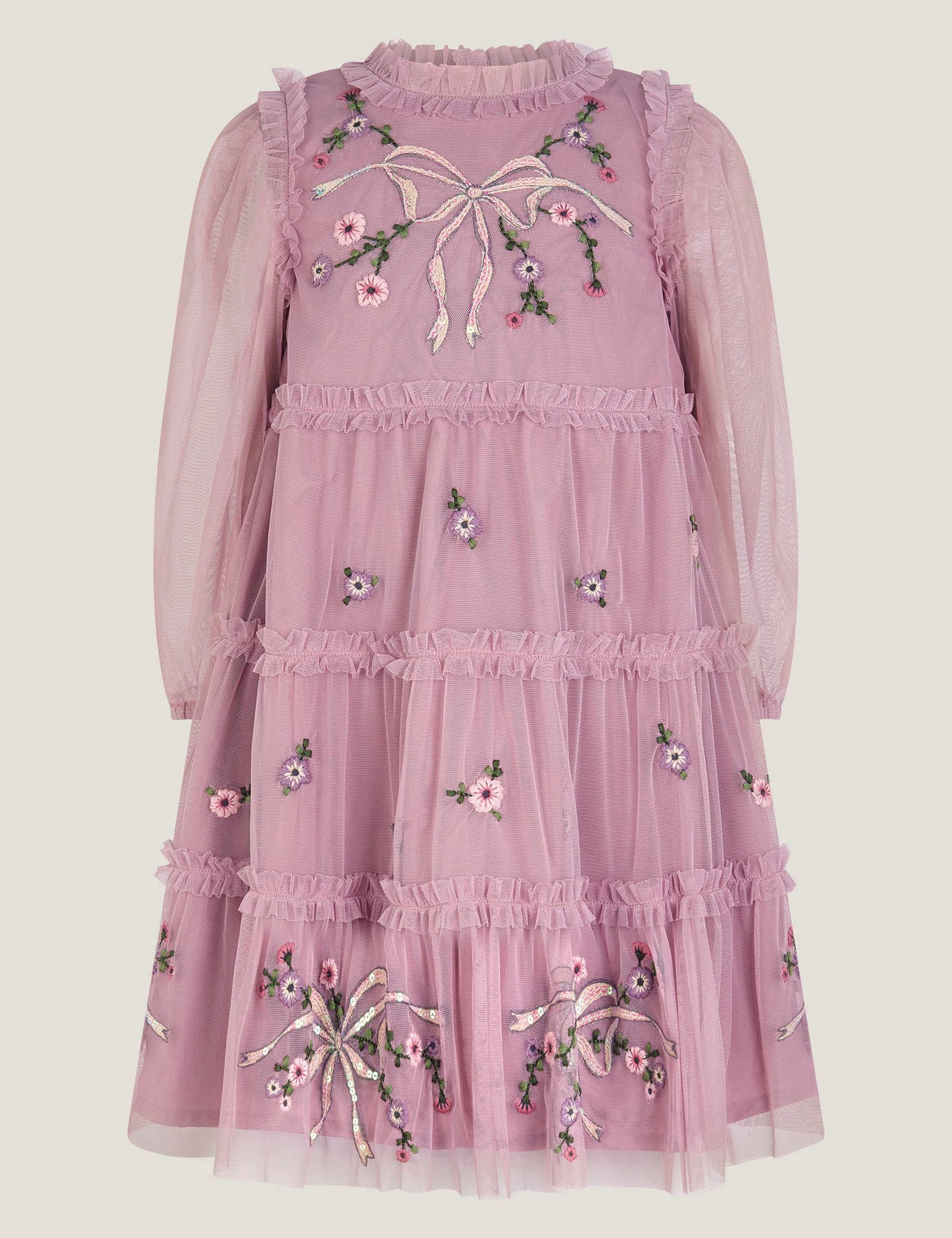 Floral Bow Embellished Tulle Dress (3-15 Yrs) 2 of 4