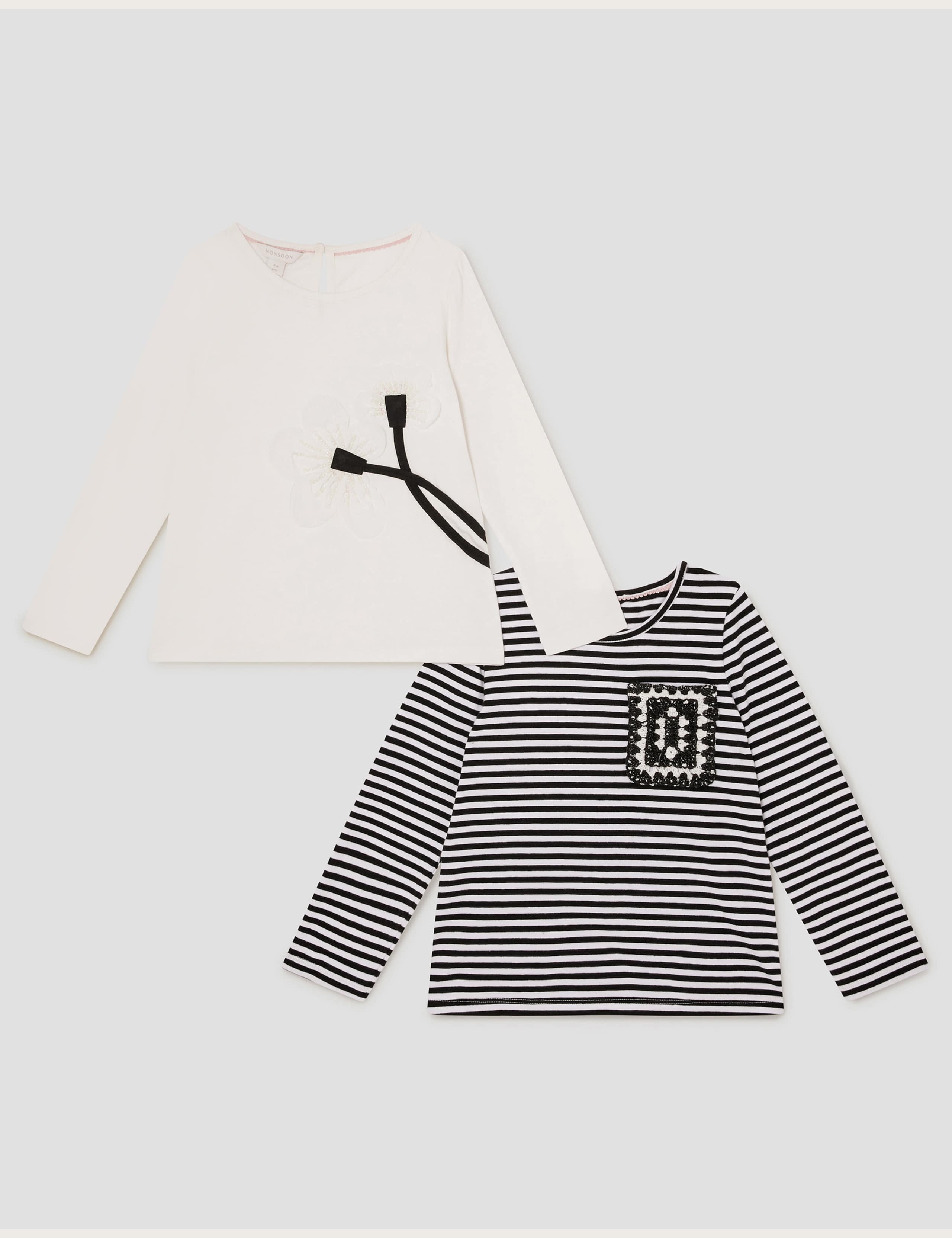 2pk Cotton Rich Appliqué Tops (3-13 Yrs) 2 of 4
