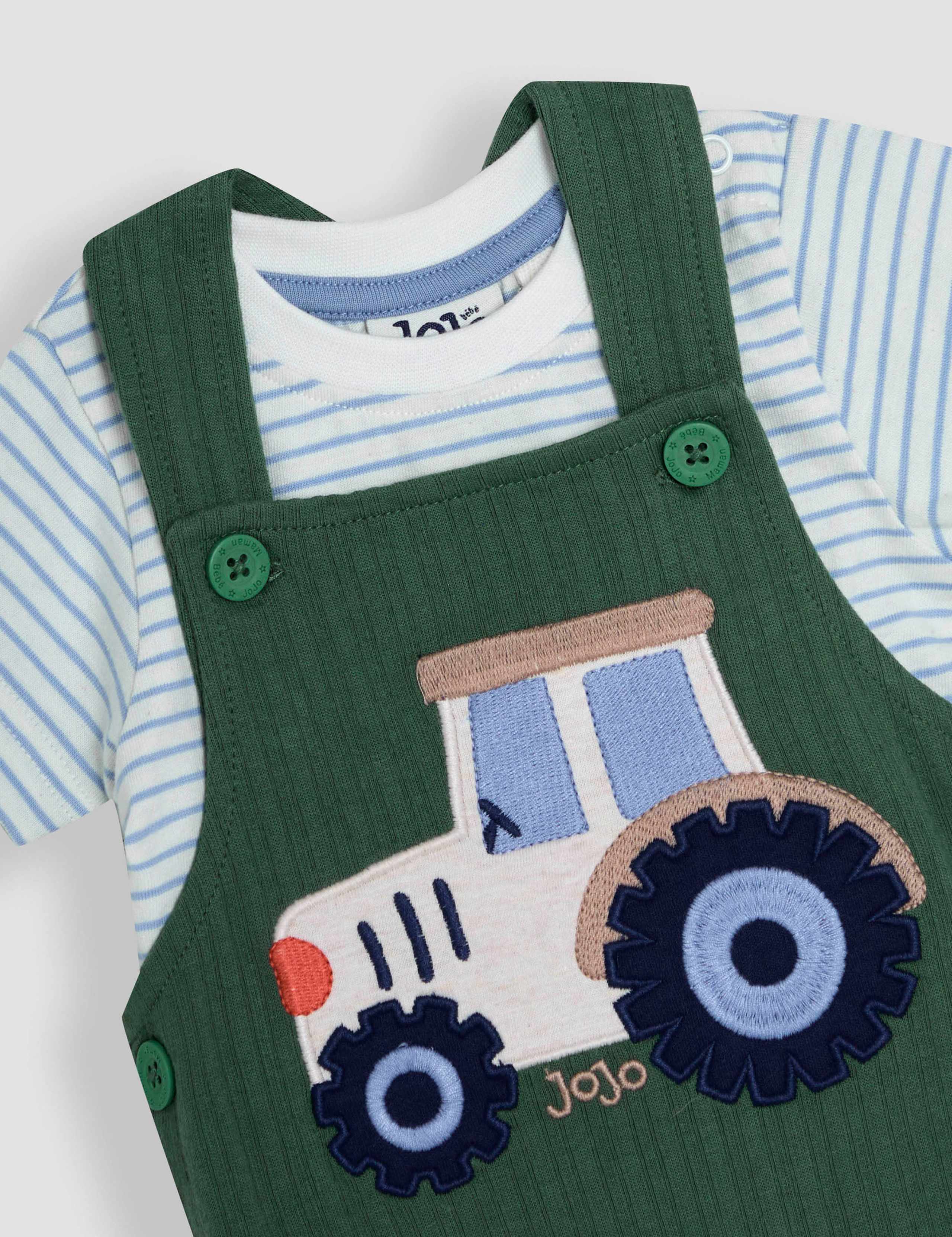 2pc Pure Cotton Dungarees Outfit (3-24 Mths) 6 of 6