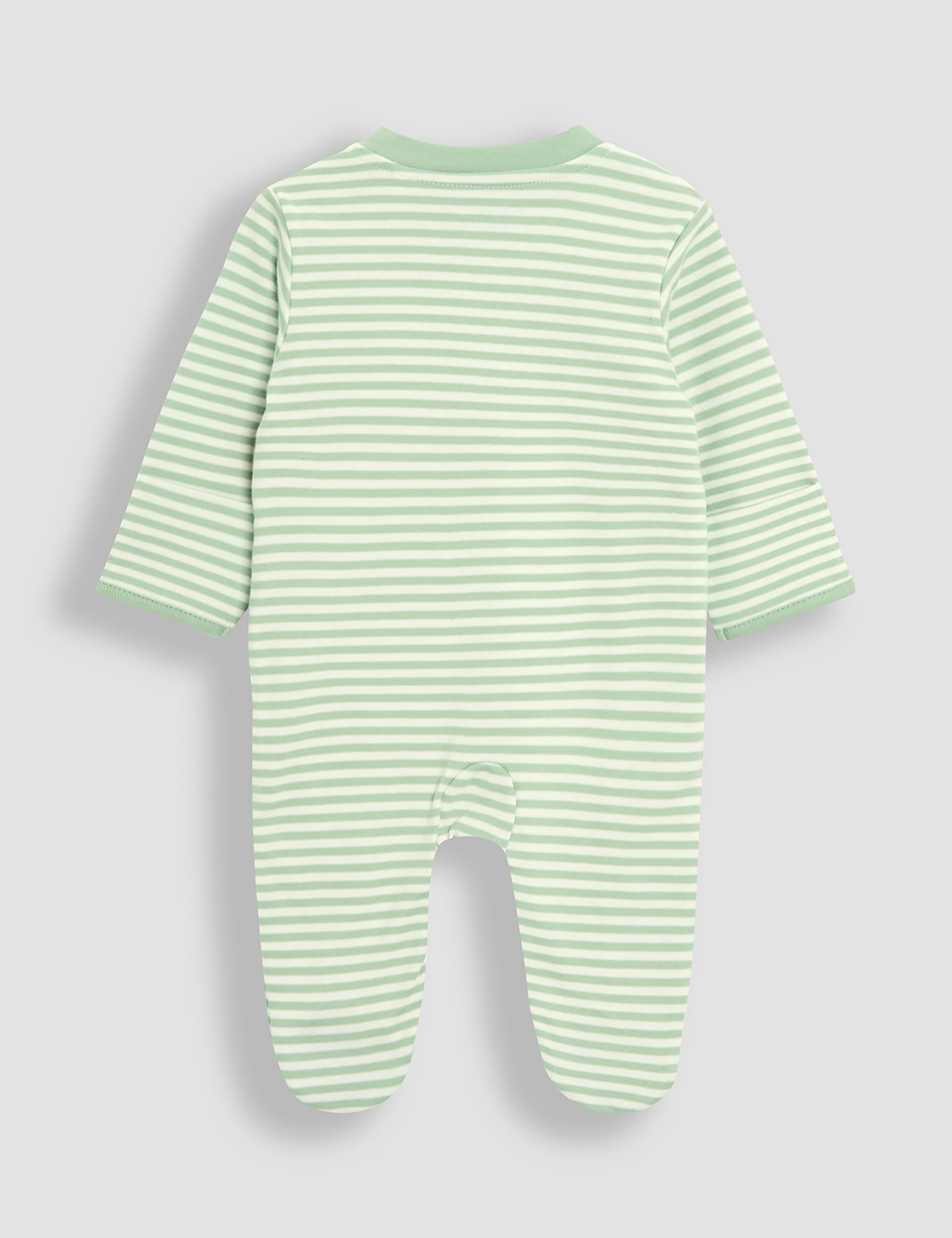 Pure Cotton Striped Tiger Sleepsuit (0-12 Mths) 2 of 3