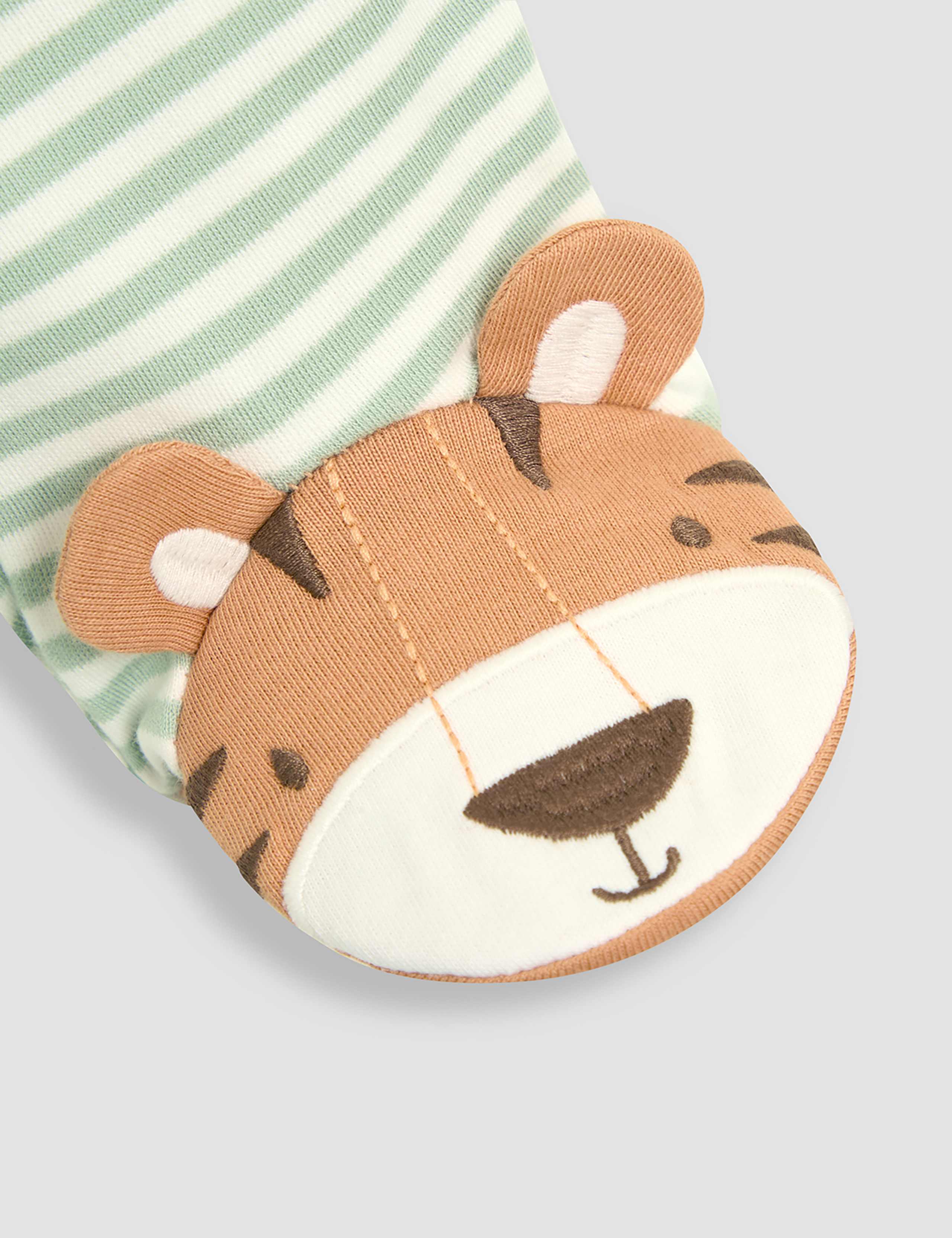 Pure Cotton Striped Tiger Sleepsuit (0-12 Mths) 3 of 3