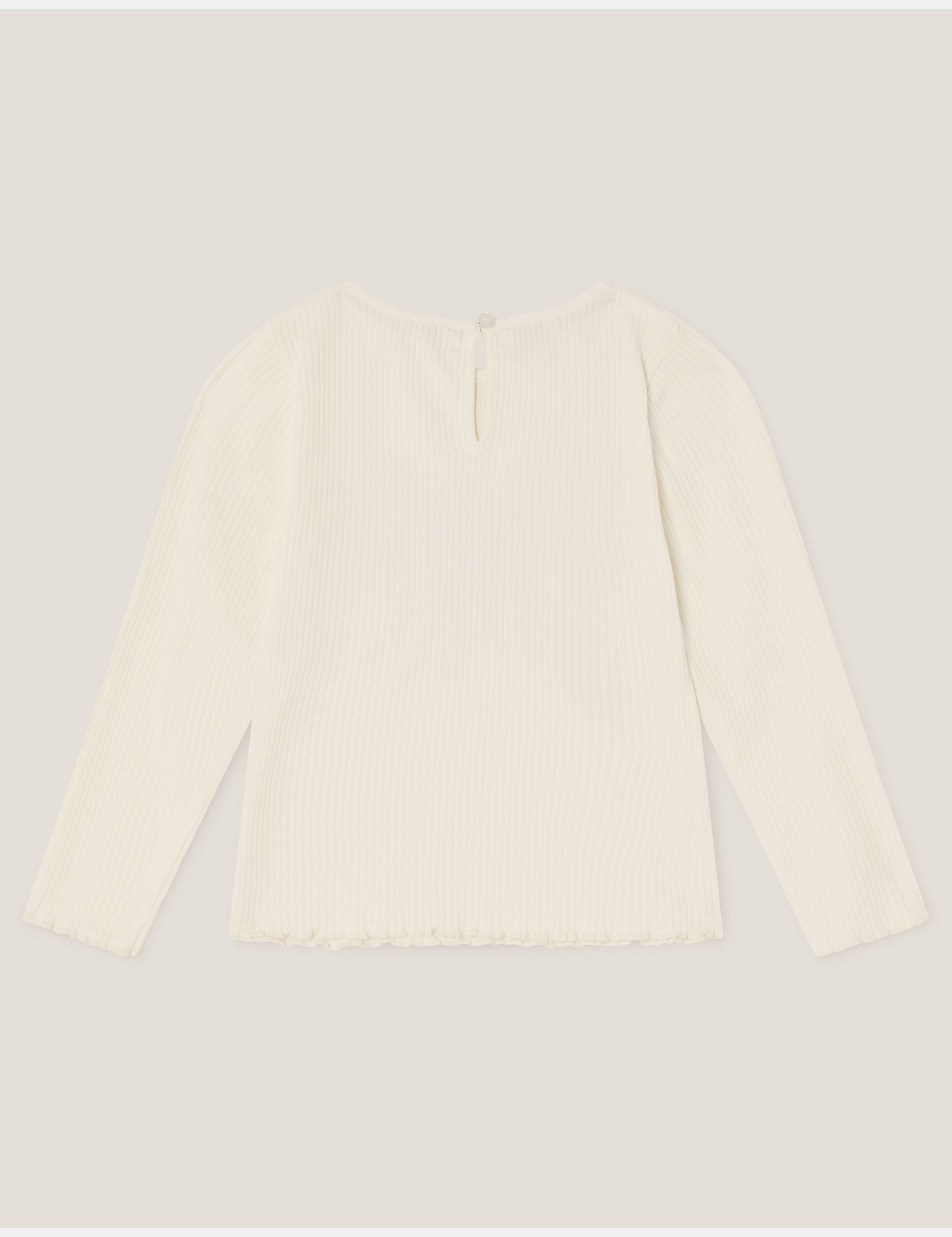 Cotton Rich Embroidered Ribbed Top (3-15 Yrs) 3 of 3