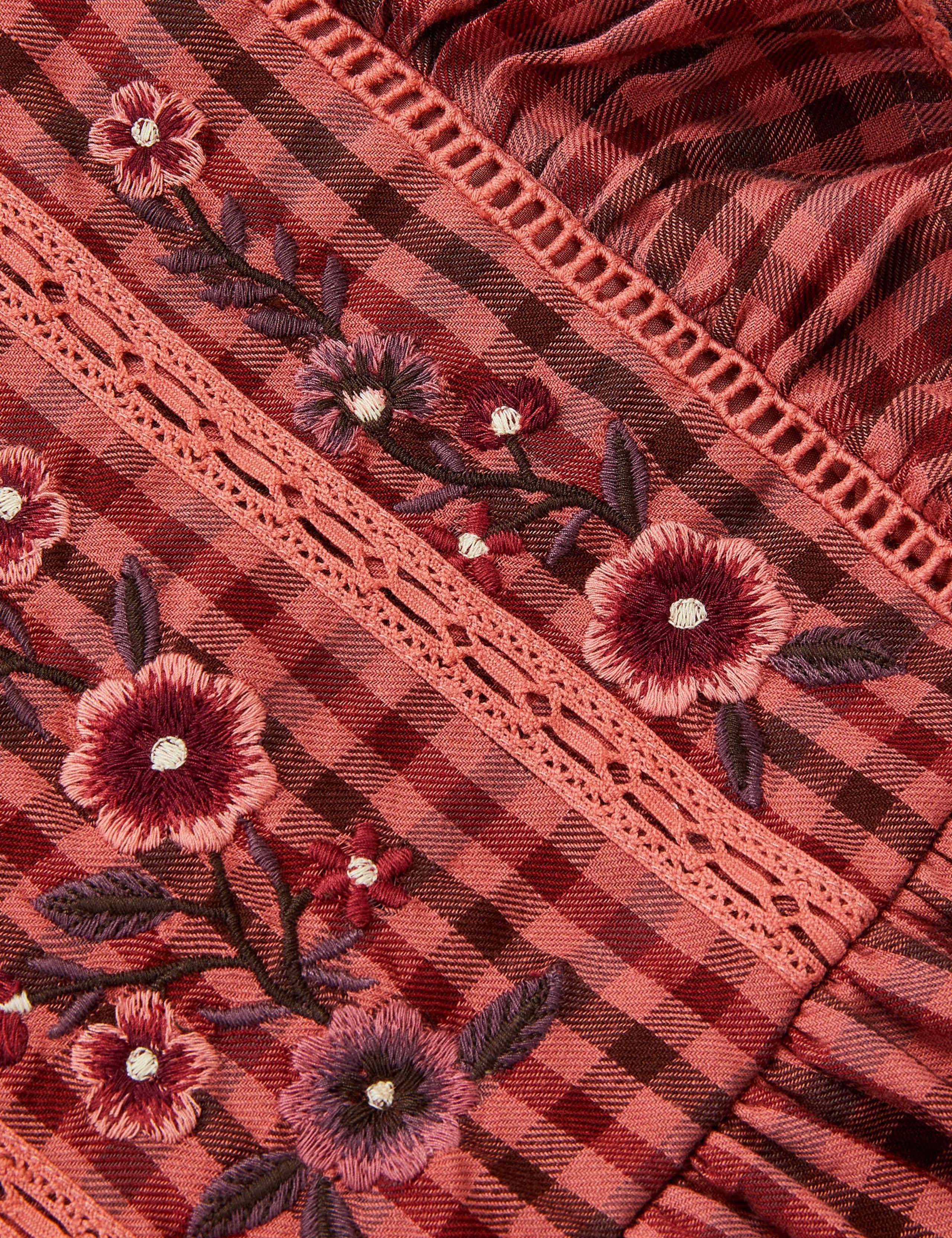 Floral Embroidered Check Dress (3-15 Yrs) 2 of 3