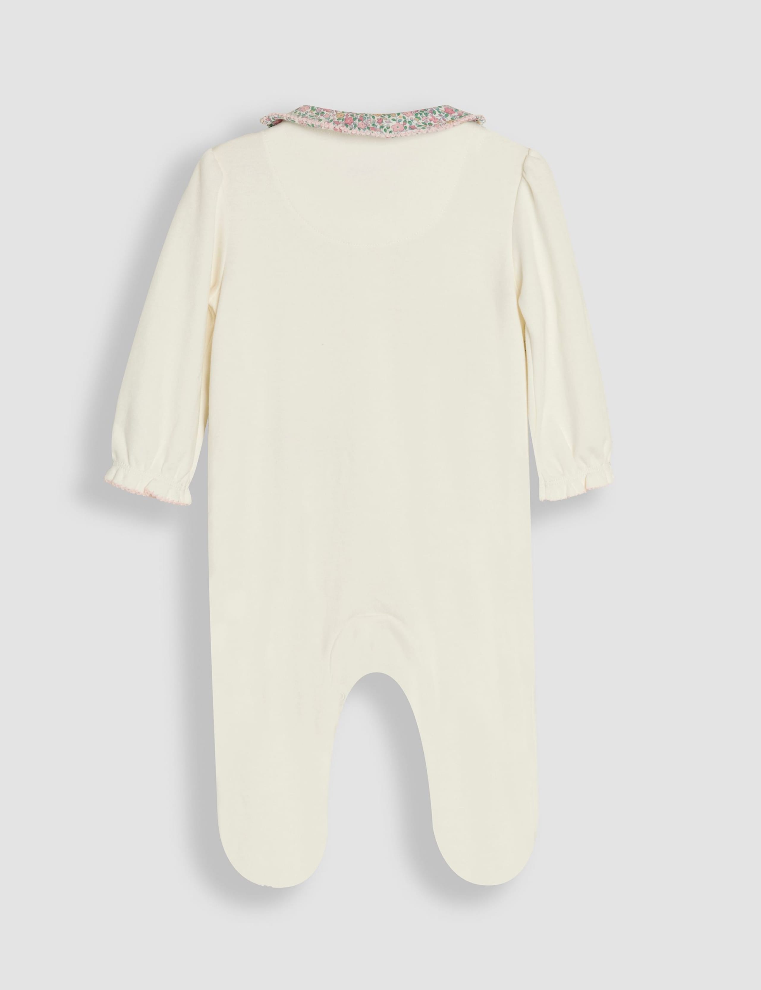 Pure Cotton Floral Sleepsuit (0-12 Mths) 2 of 3