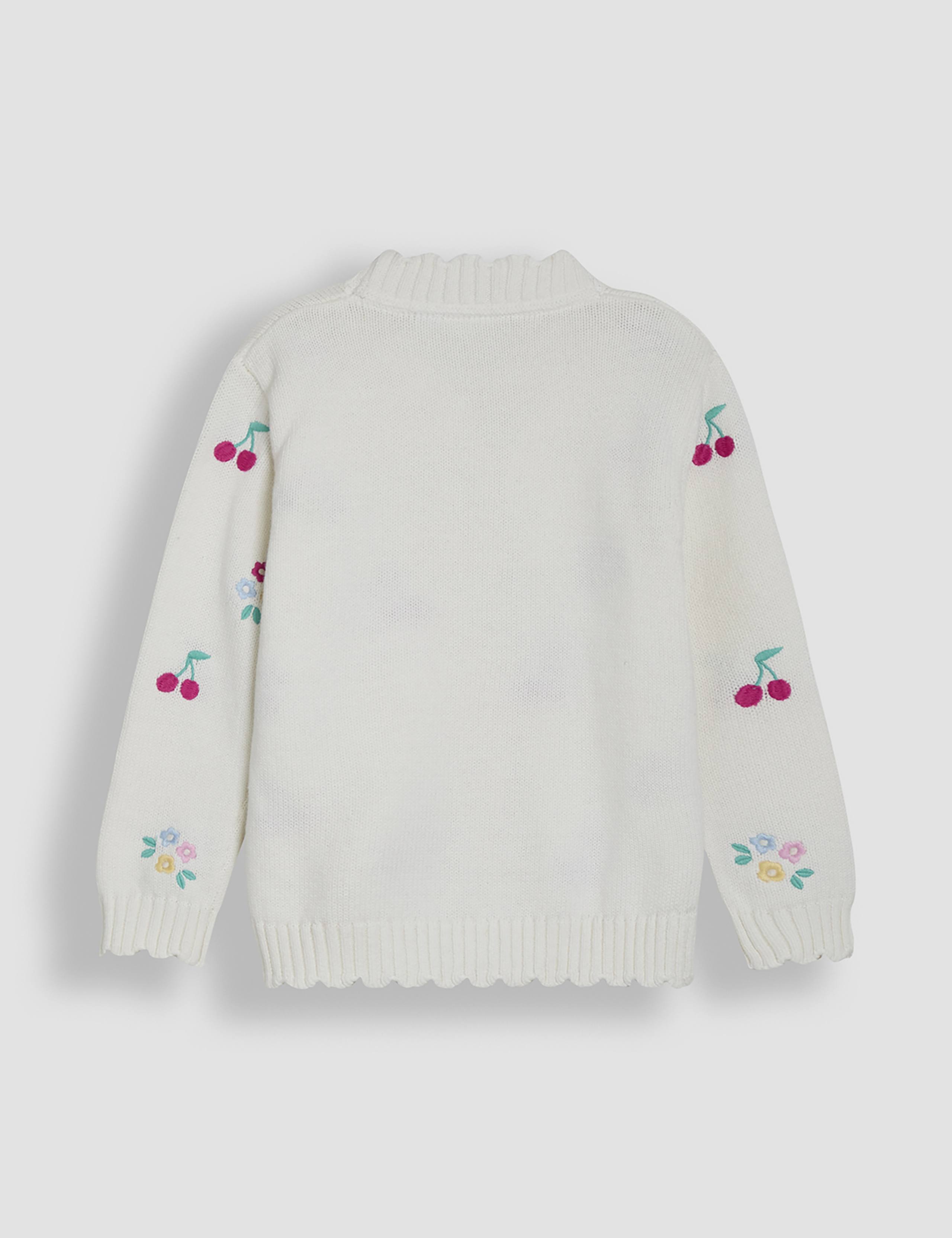 Wool Rich Cherry & Floral Cardigan (6 Mths-5 Yrs) 2 of 3