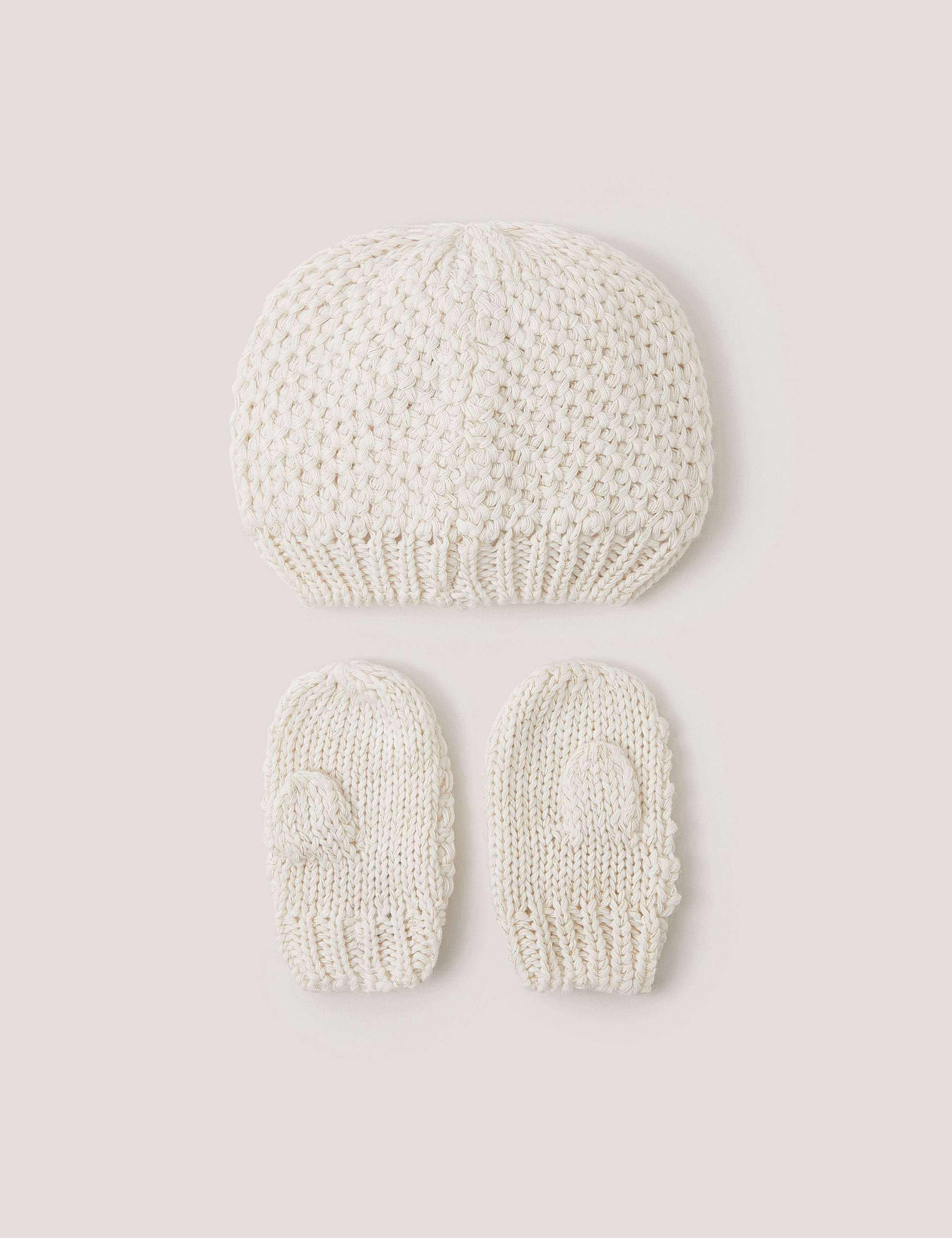 Knitted Hat and Mitten Set (0-3 Yrs) 2 of 3
