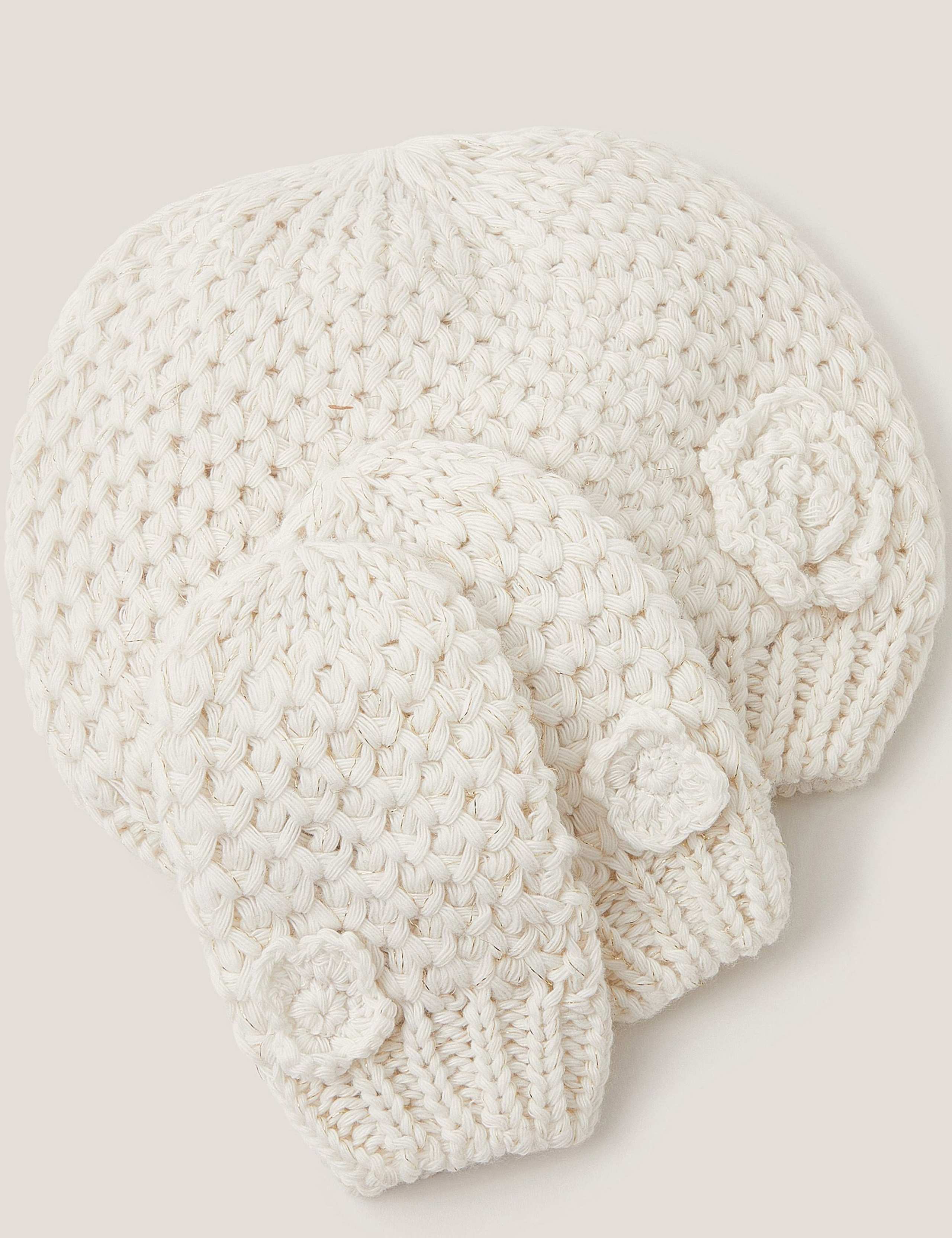 Knitted Hat and Mitten Set (0-3 Yrs) 3 of 3