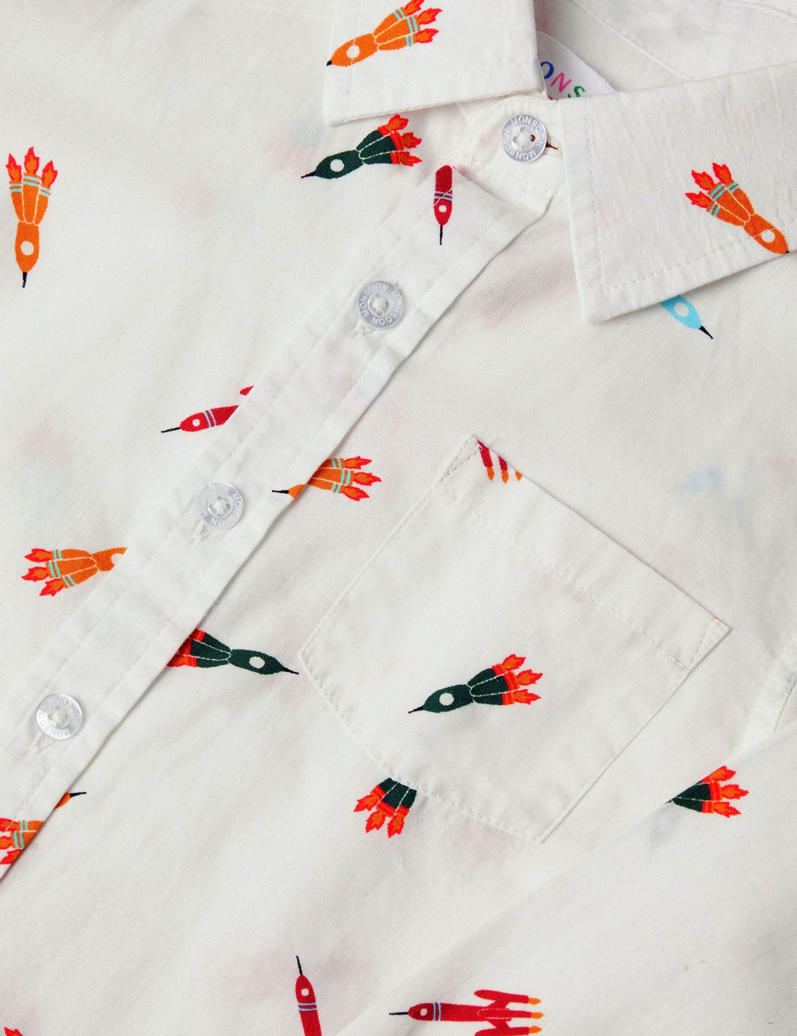 Pure Cotton Rocket Print Shirt (2-13 Yrs) 3 of 3