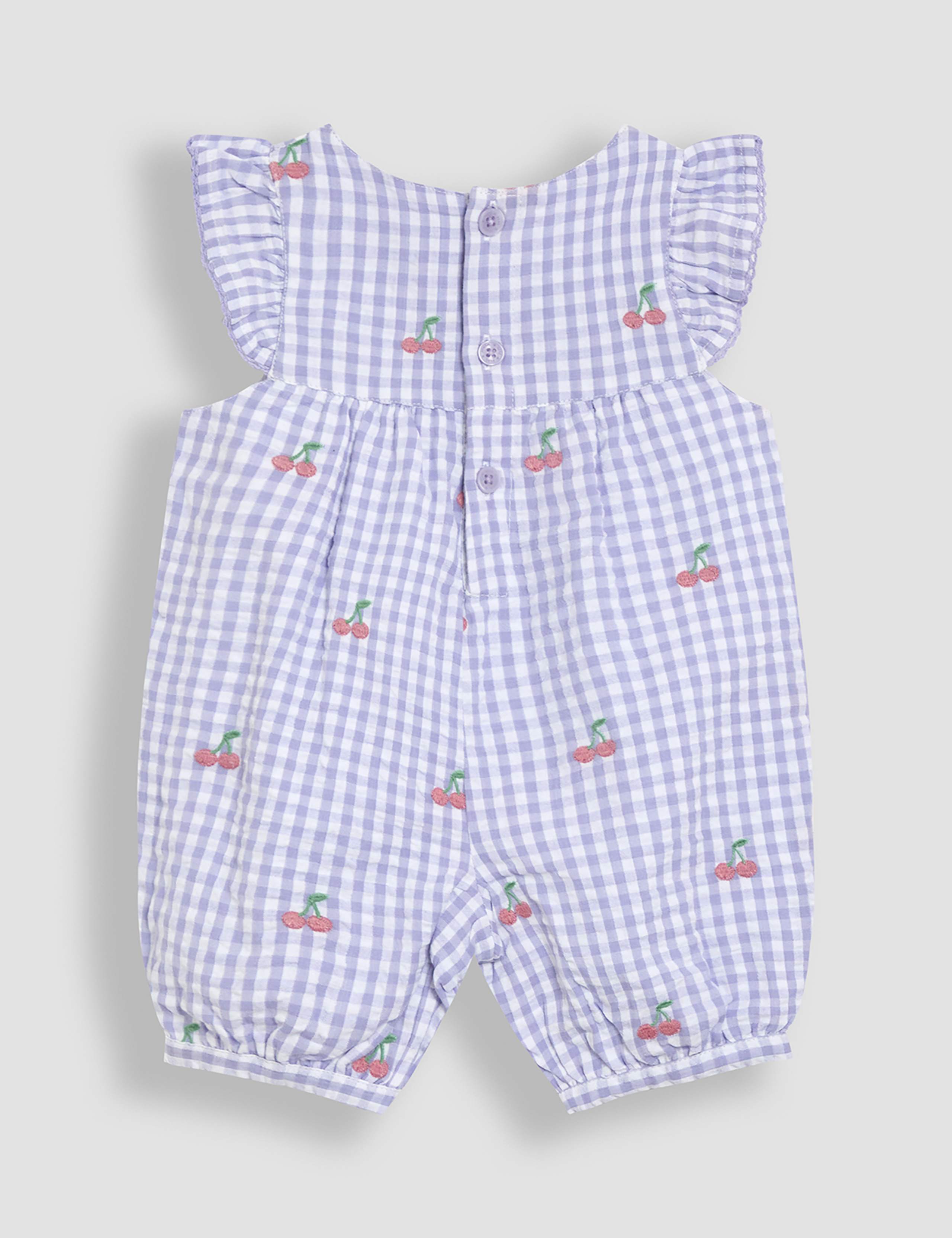 Pure Cotton Checked Cherry Romper (0-3 Yrs) 2 of 3