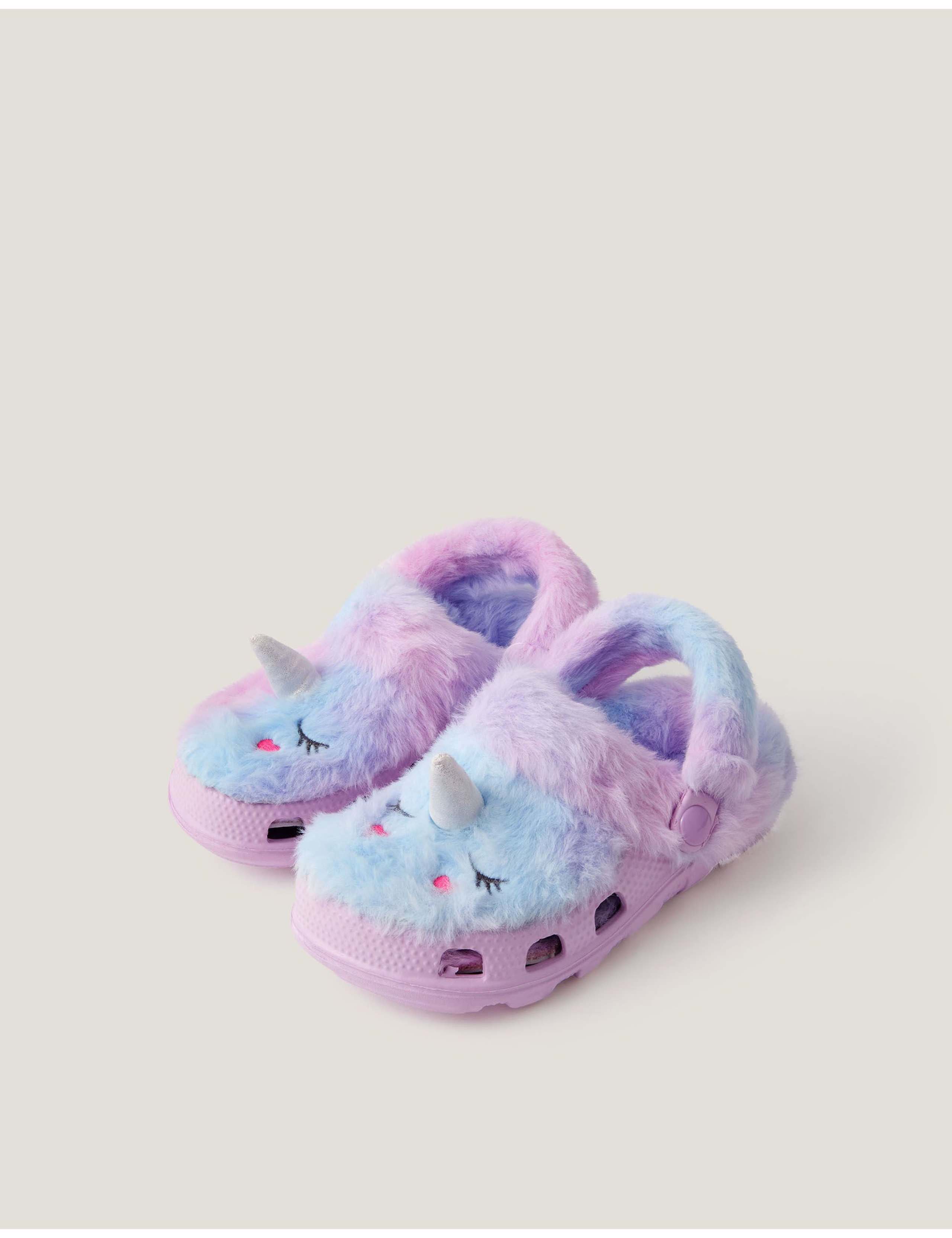 Kids' Fluffy Unicorn Clogs (7 Small - 3 Large) 2 of 3