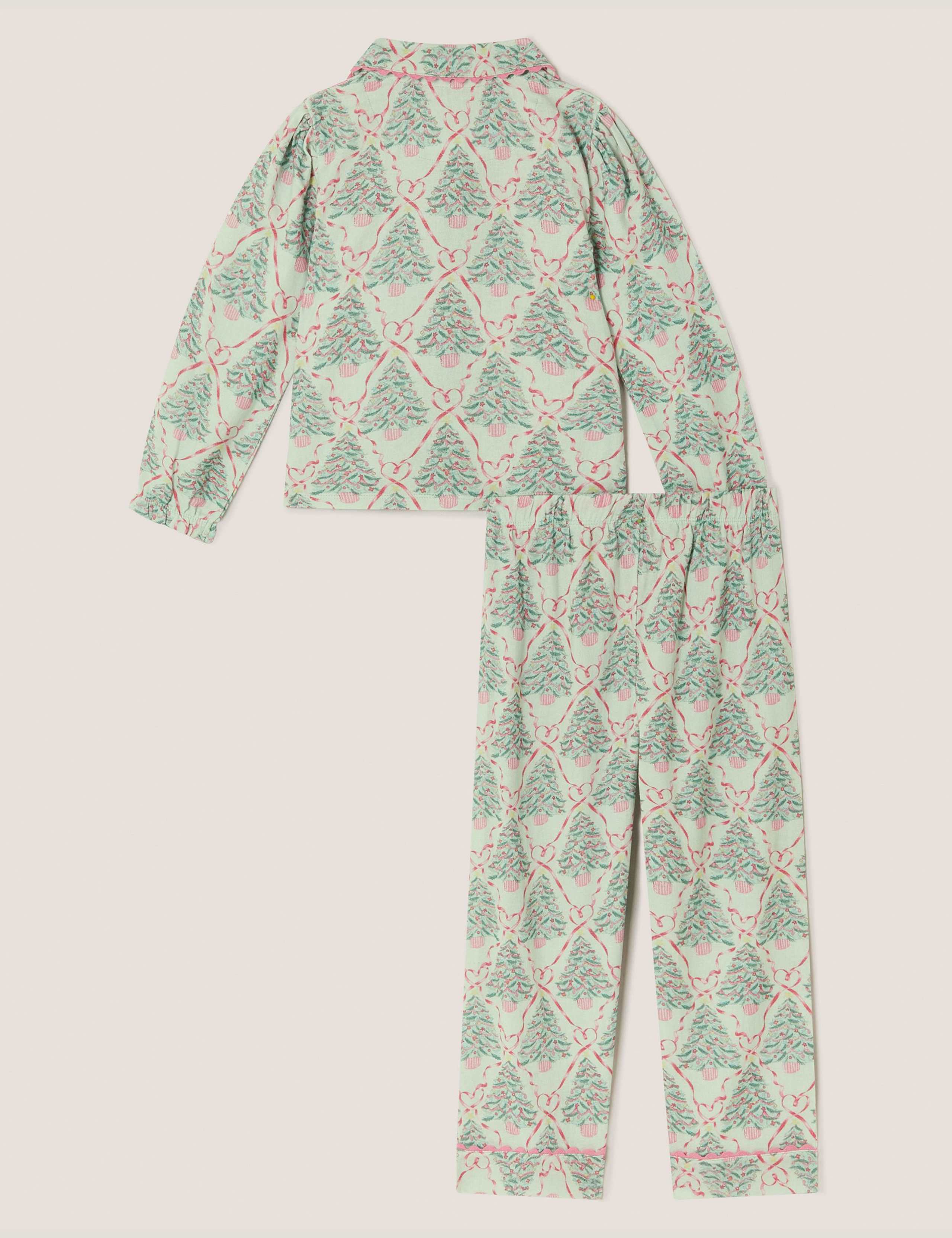 Pure Cotton Christmas Tree Pyjamas (2-13 Yrs) 2 of 4