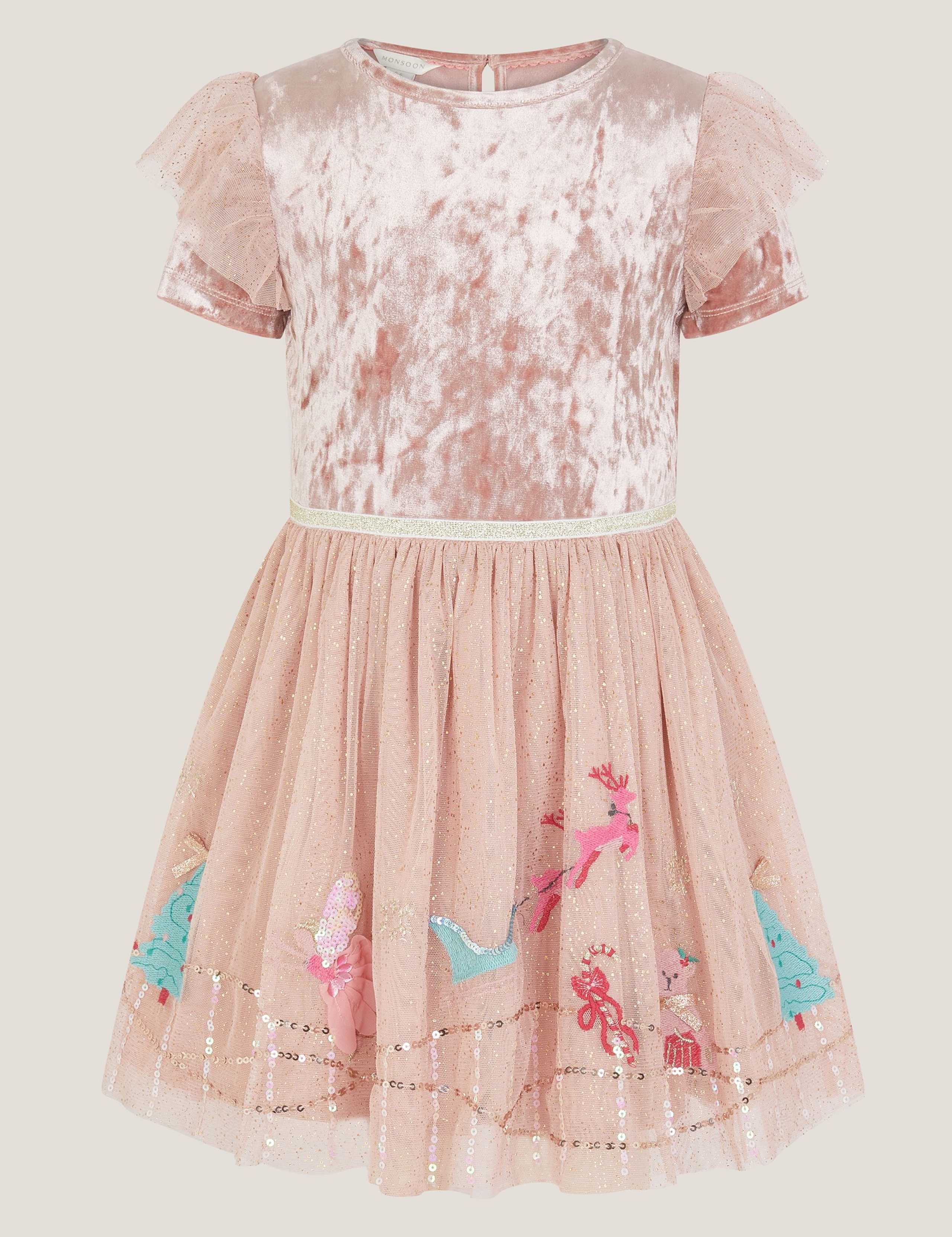 Velvet Christmas Sequin Dress (3-15 Yrs) 2 of 3