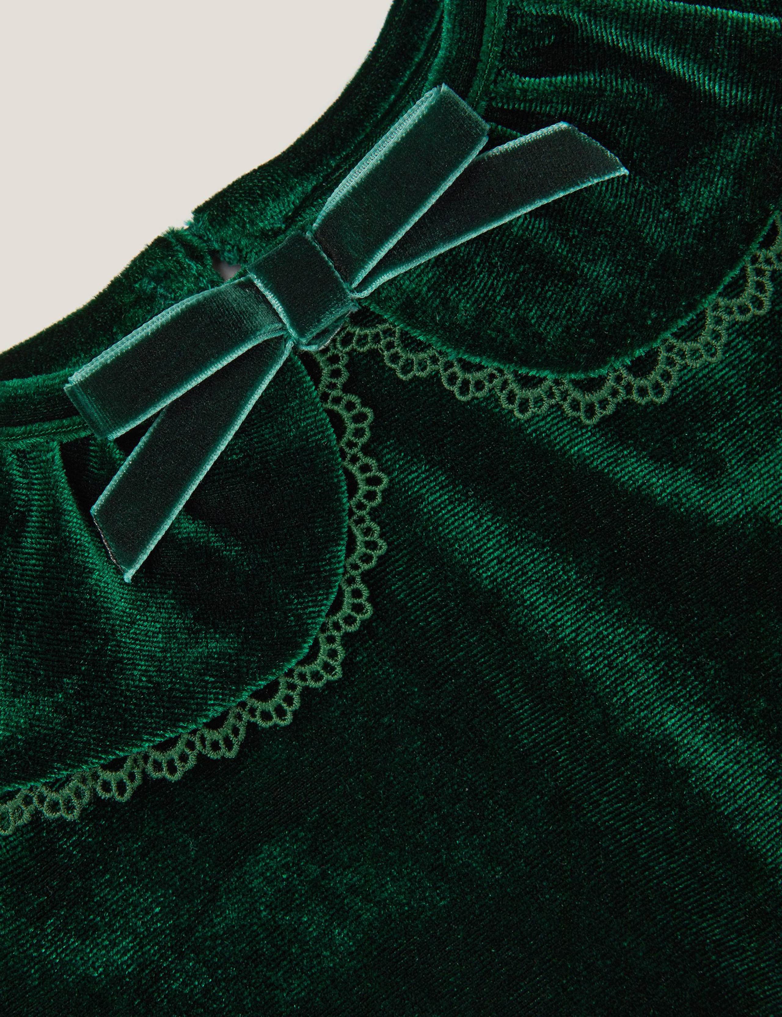 Velvet Peter Pan Collar Jumpsuit (0-24 Mths) 3 of 3