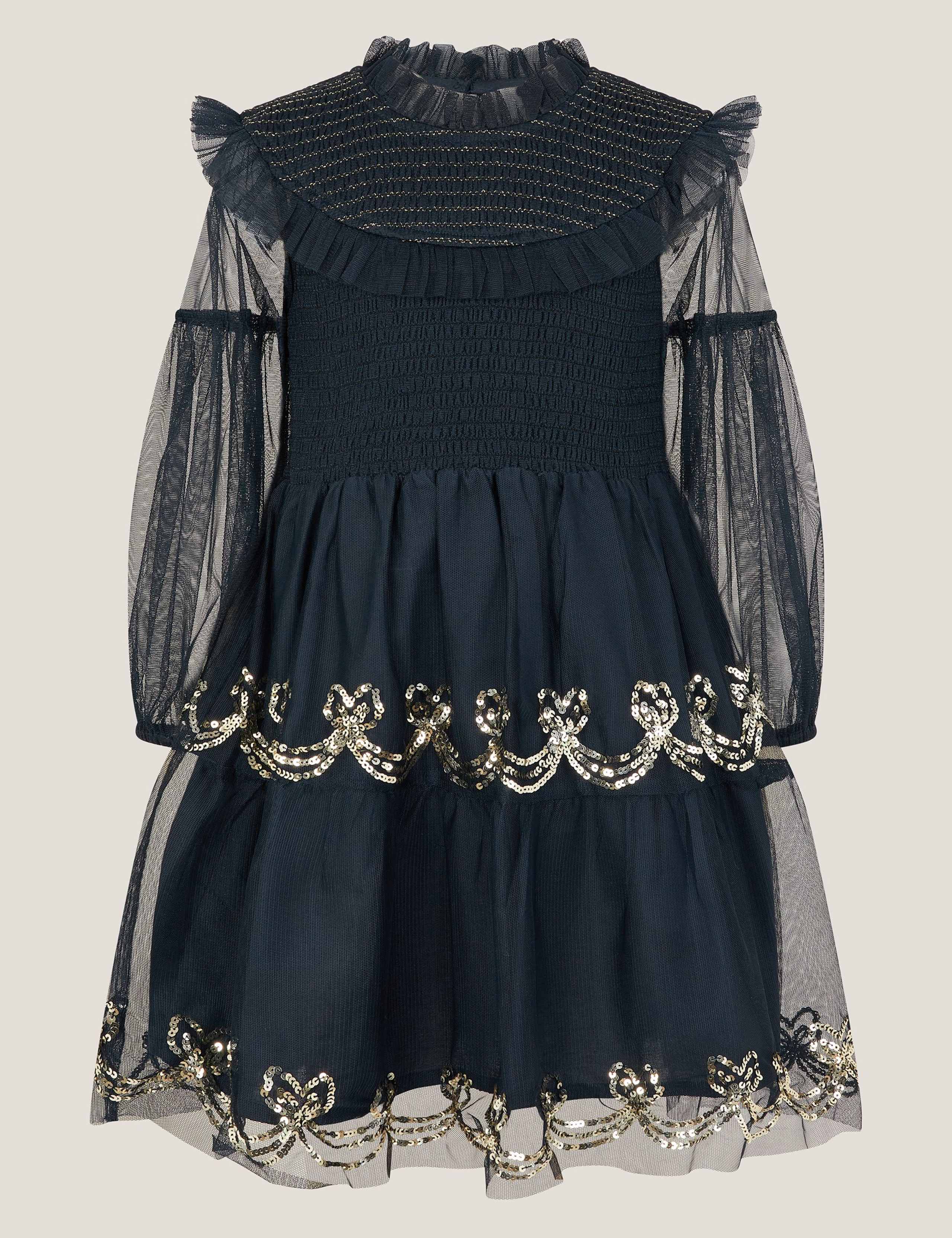 Mesh Sequin Shirred Dress (3-13 Yrs) 2 of 3