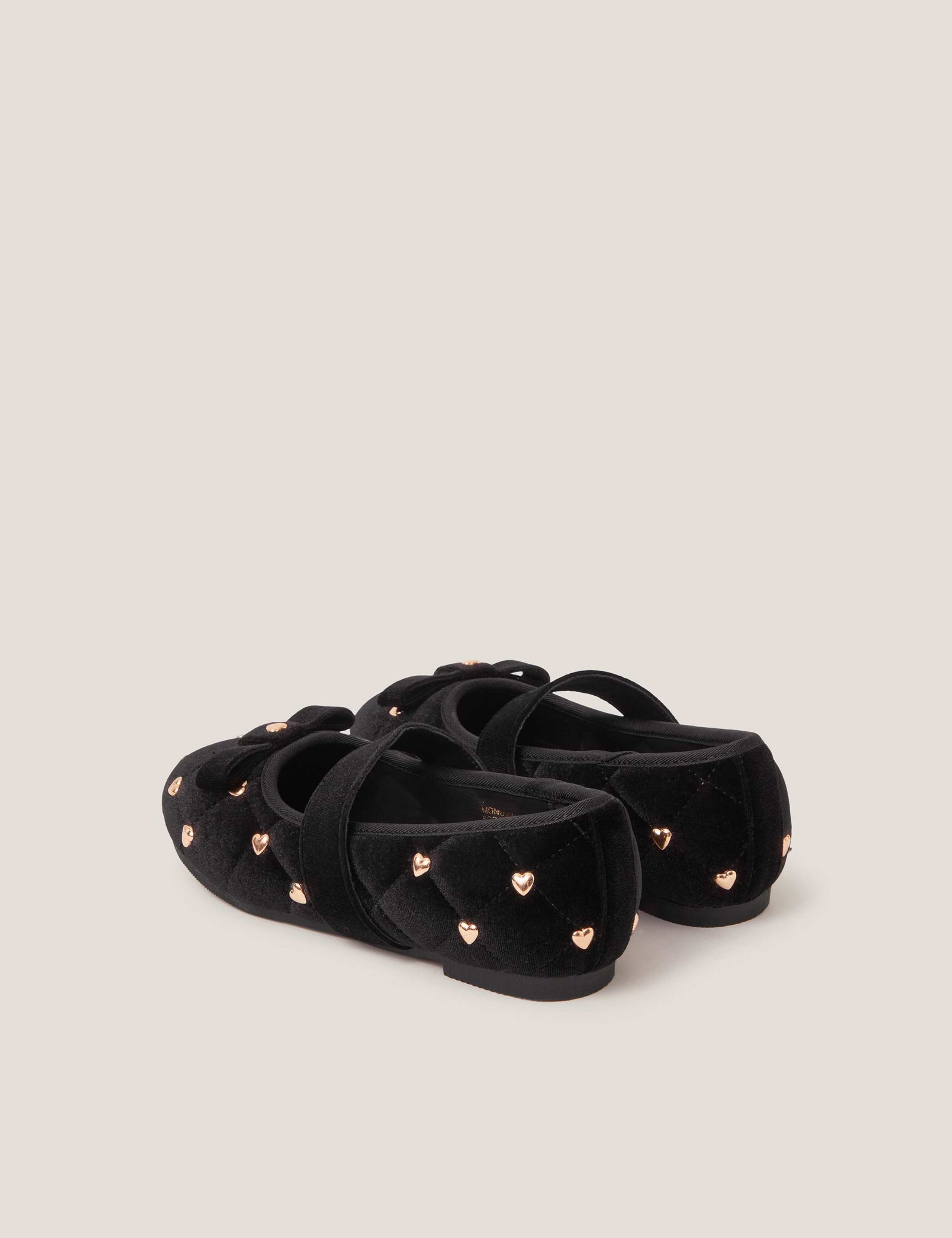 Kids' Velvet Heart Ballerina Flats (7 Small - 4 Large) 2 of 3