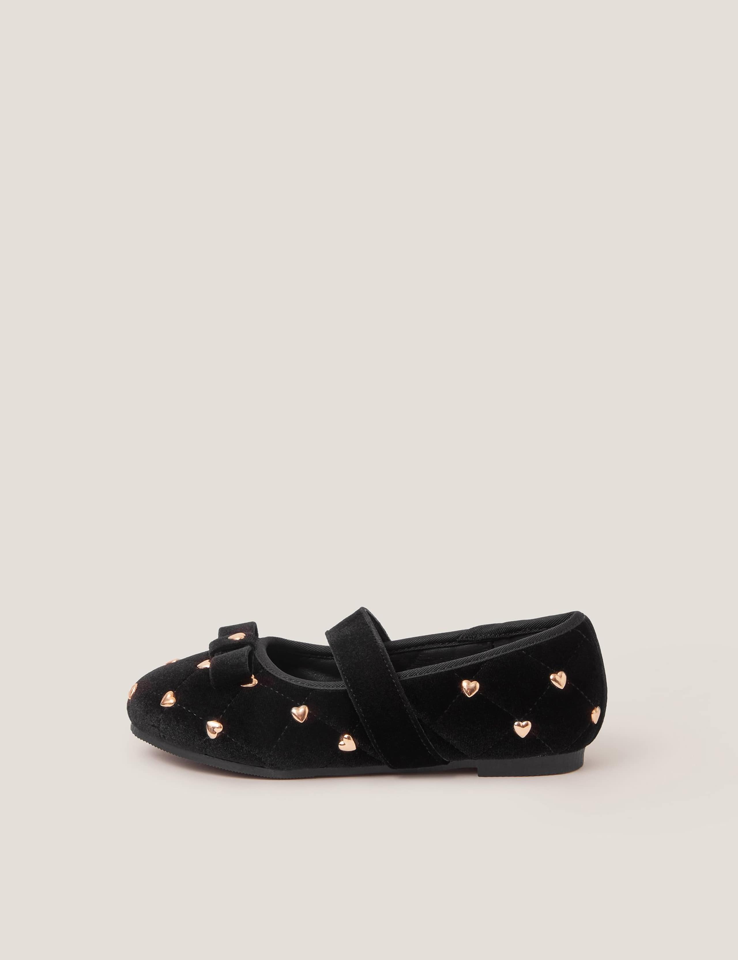 Kids' Velvet Heart Ballerina Flats (7 Small - 4 Large) 3 of 3