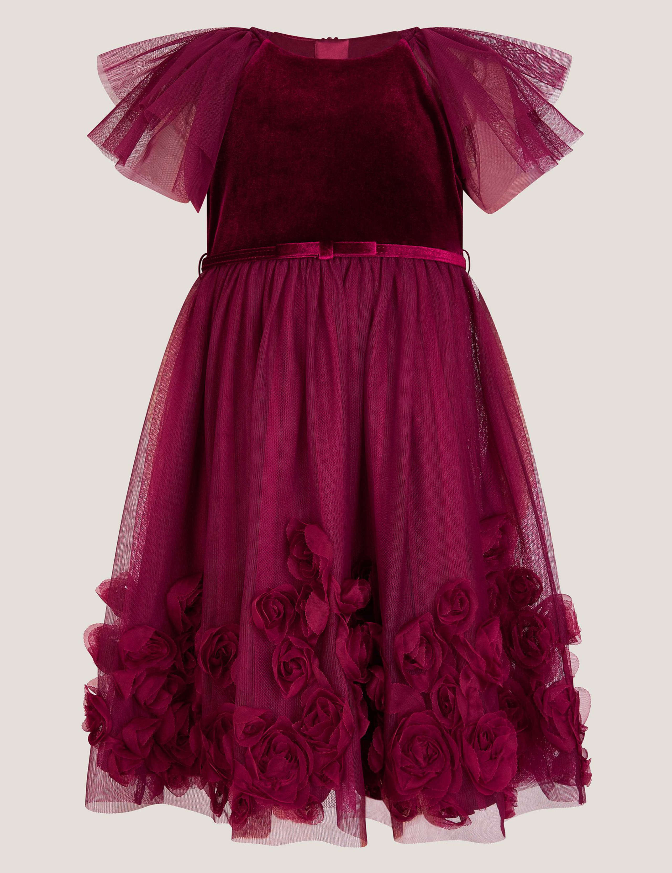 Velvet Rose Applique Dress (3-15 Yrs) 2 of 4