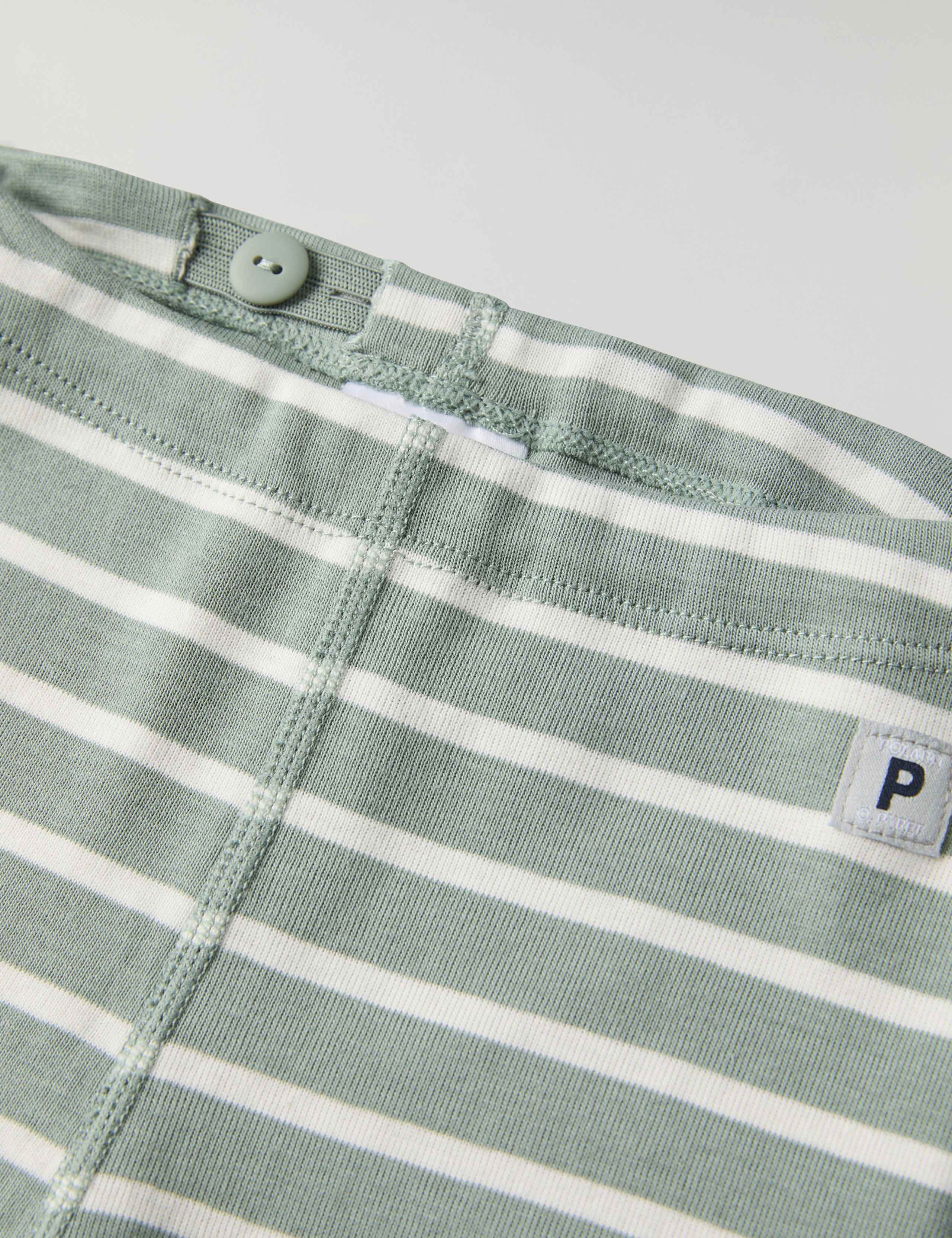 Pure Cotton Striped Leggings (1-12 Mths) 2 of 3