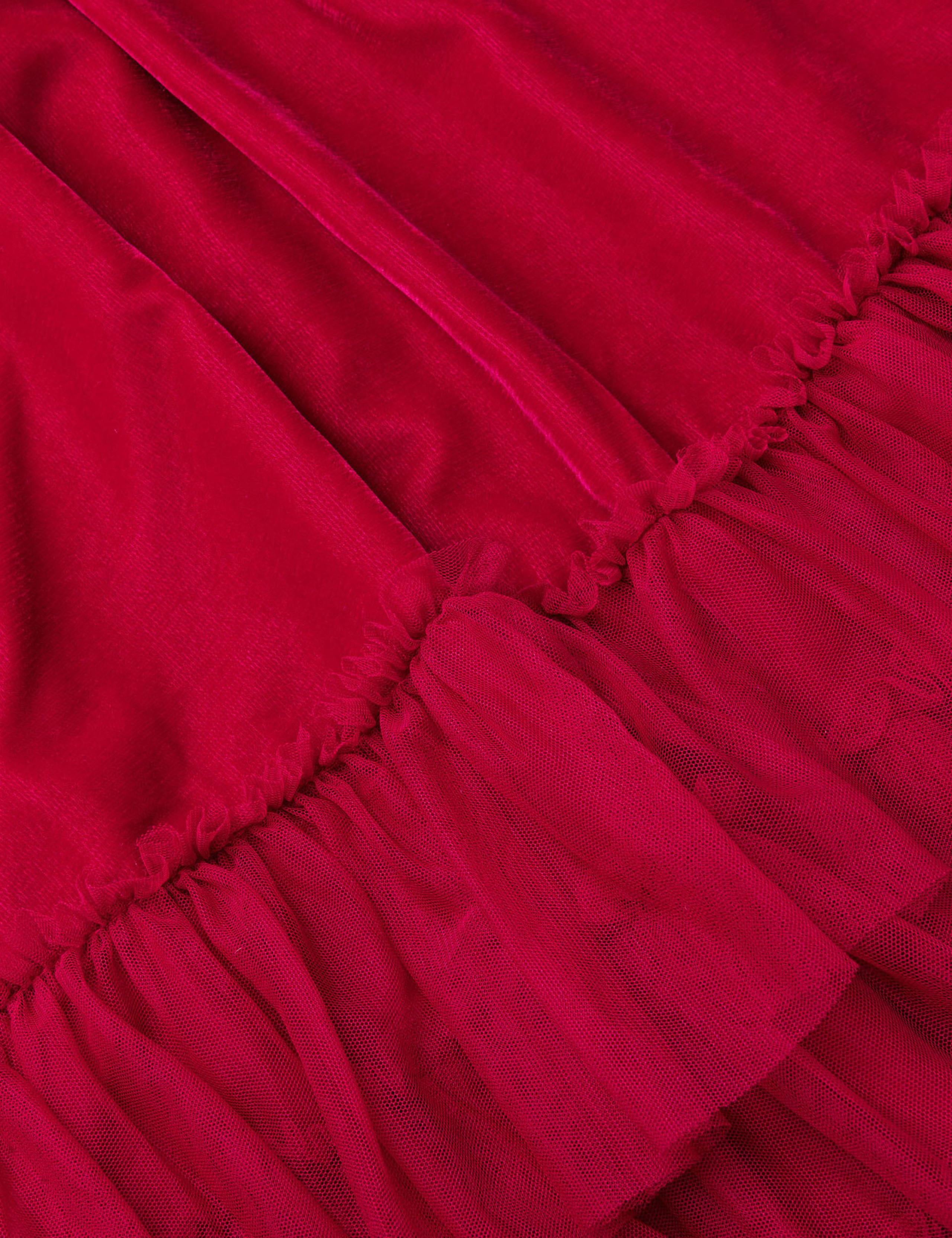 Velvet Tiered Tulle Ruffle Party Dress (3-15 Yrs) 3 of 3