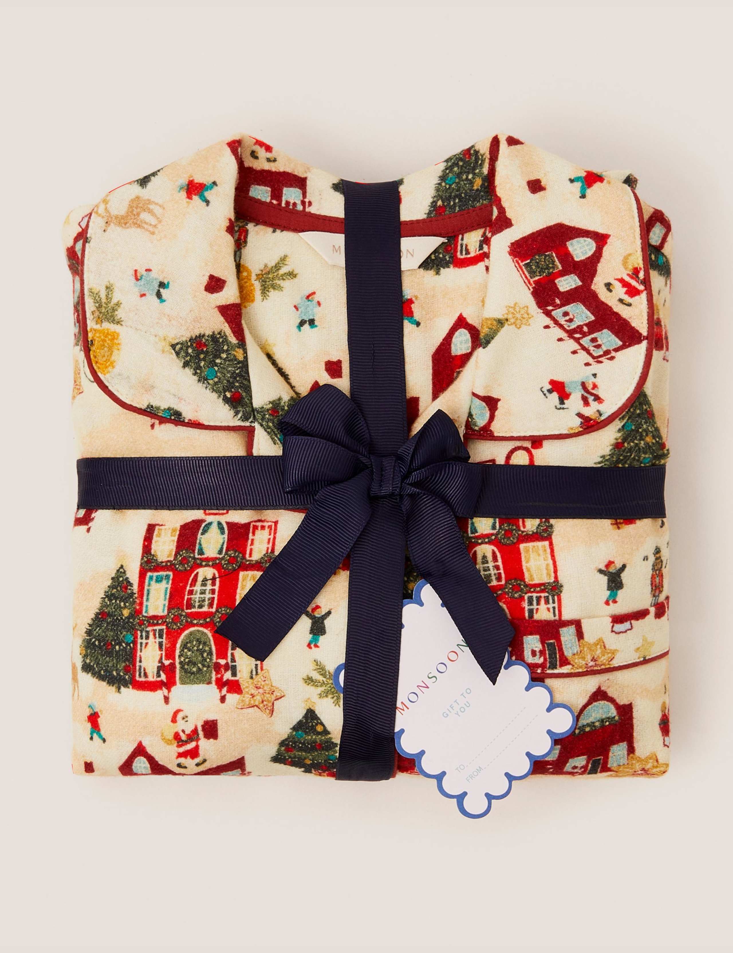 Pure Cotton Christmas Houses Pyjamas (1-13 Yrs) 2 of 4