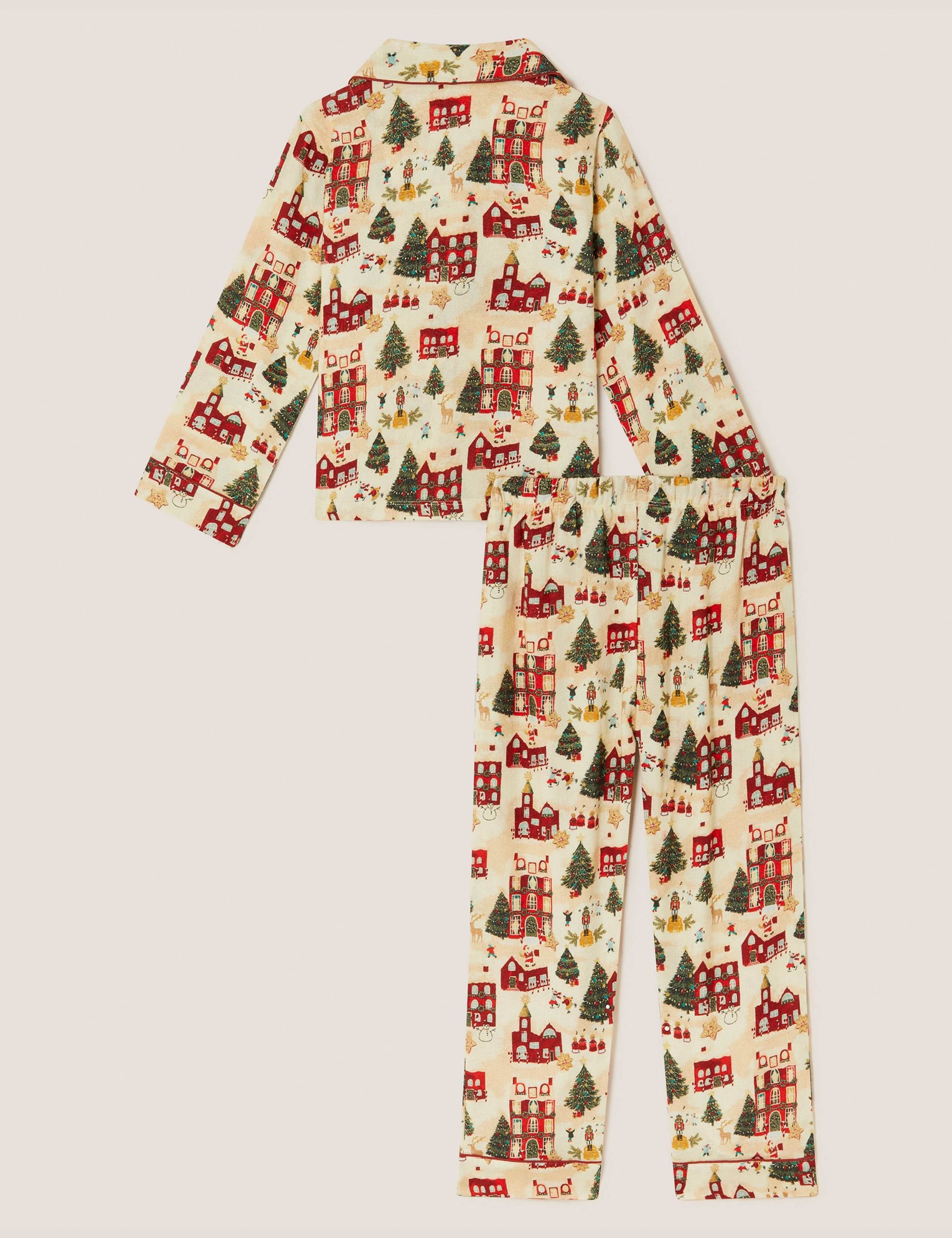 Pure Cotton Christmas Houses Pyjamas (1-13 Yrs) 4 of 4