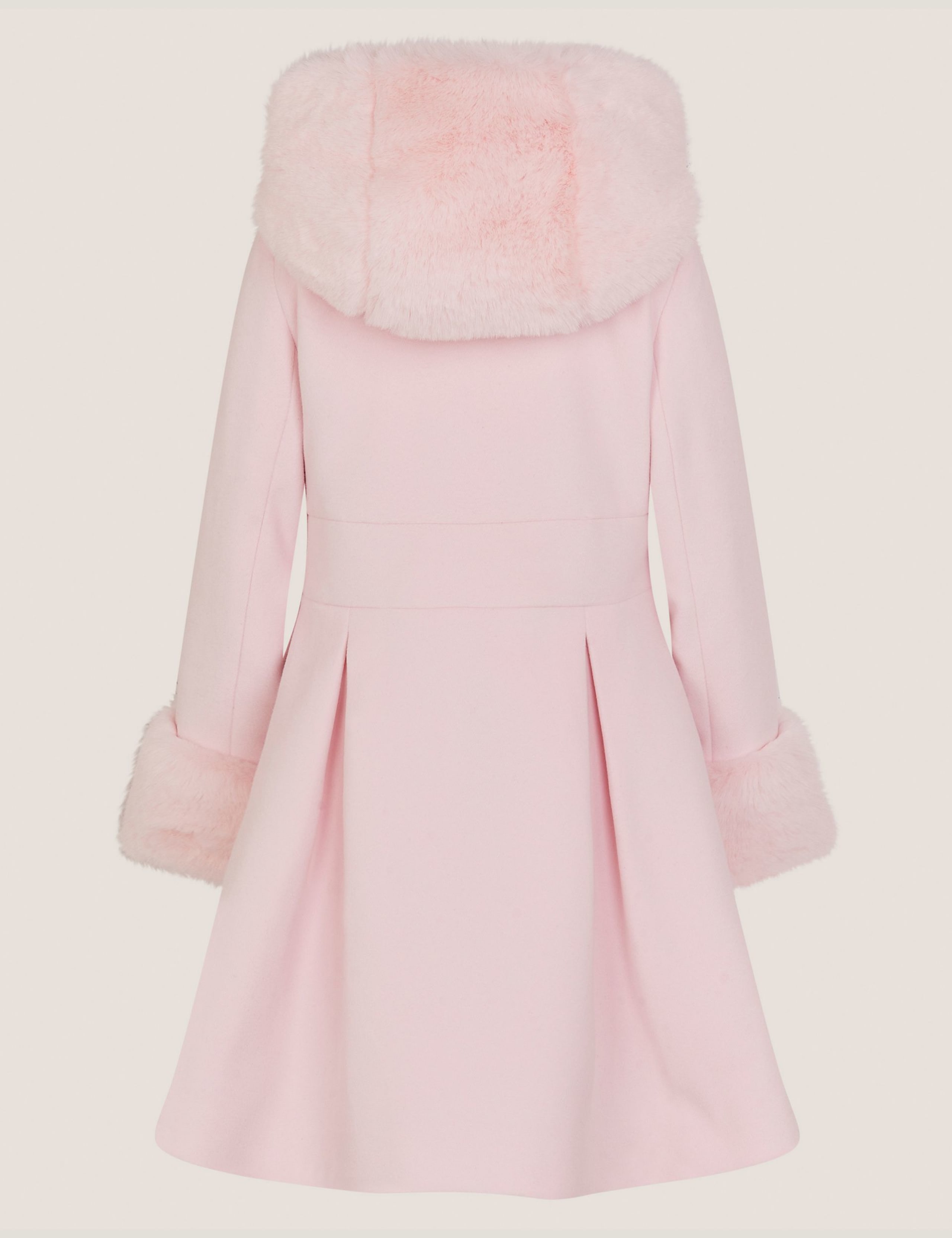 Hooded Faux Fur Trim Coat (3-13 Yrs) 3 of 3