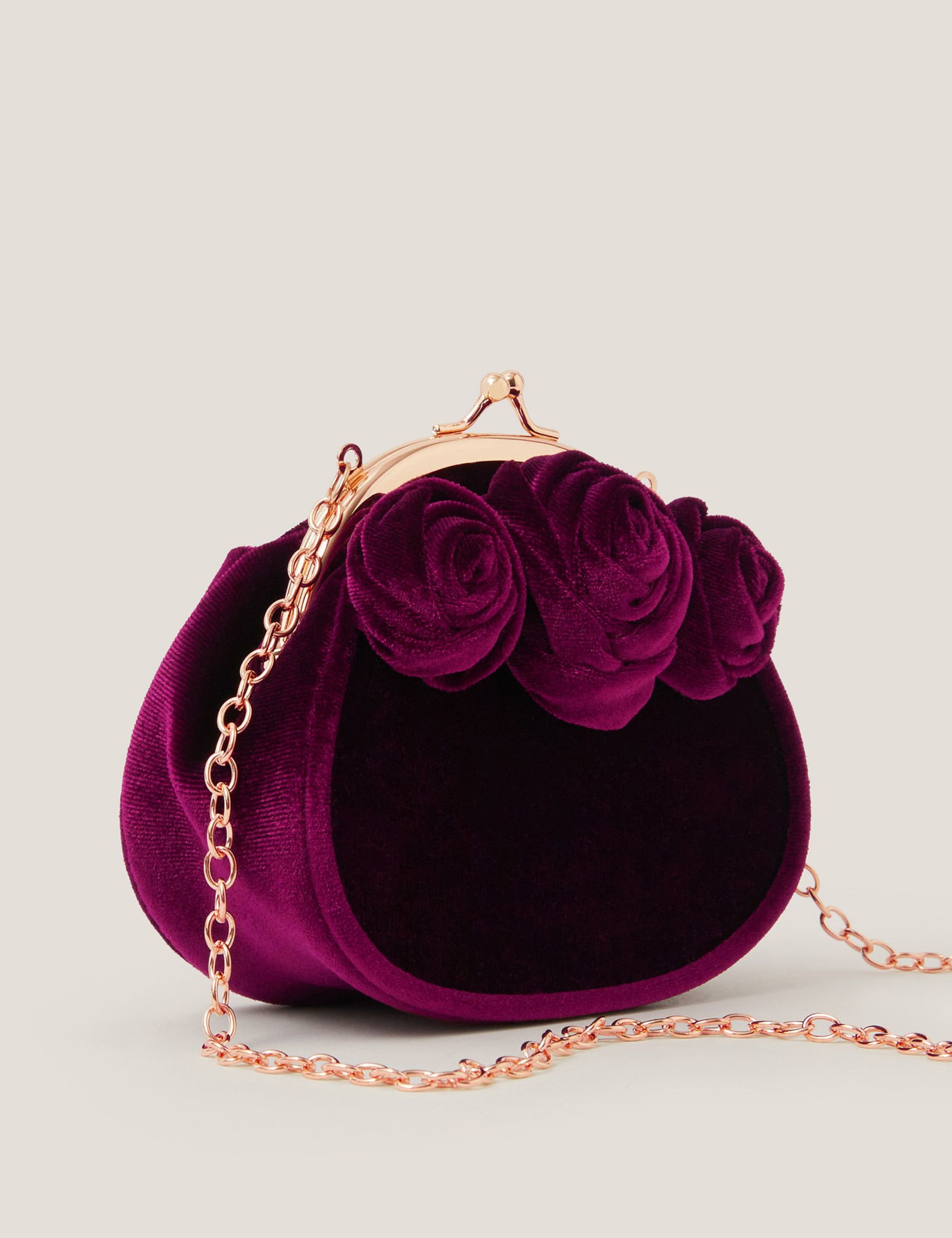 Velvet Floral Chain Strap Bag 3 of 3