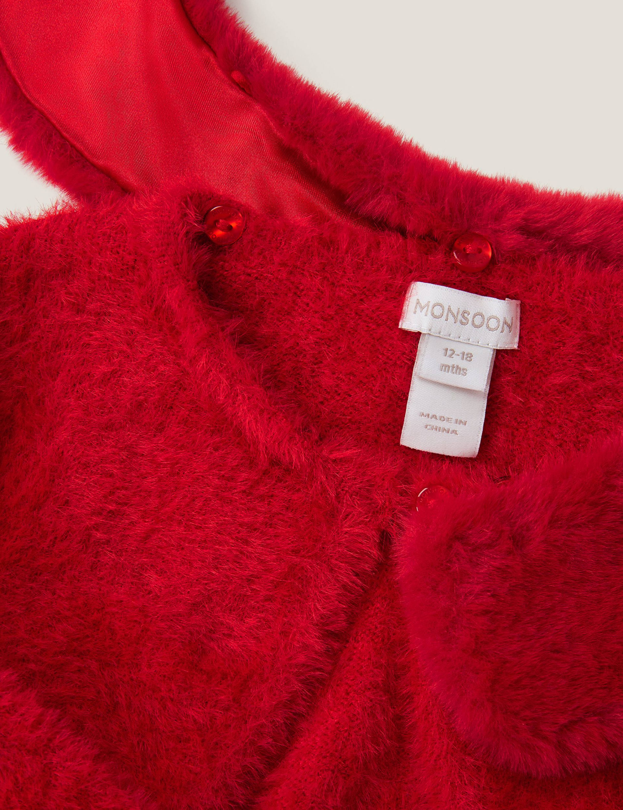 Fluffy Detachable Collar Cardigan (0-36 Mths) 2 of 3