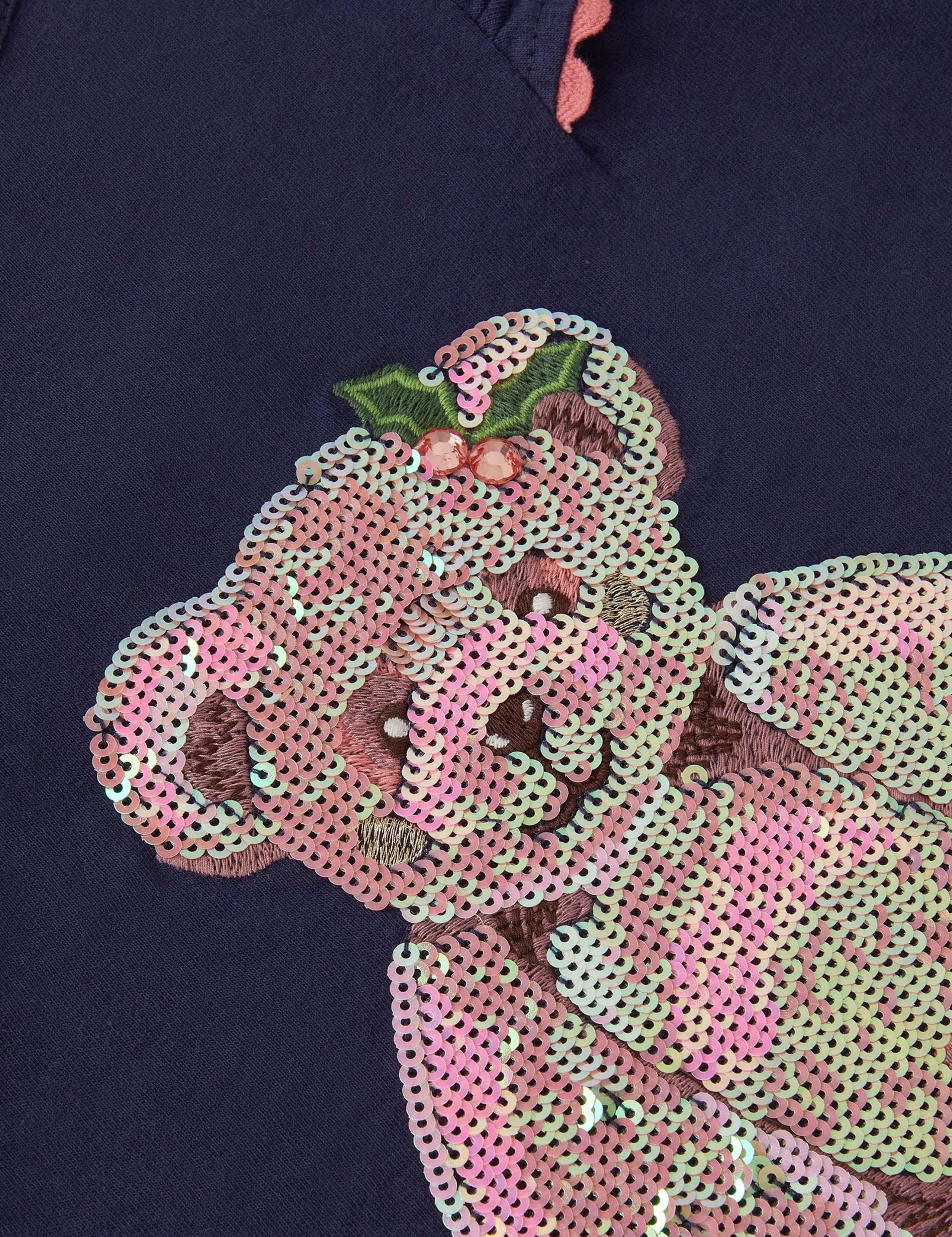 Pure Cotton Christmas Sequin Bear T-Shirt (3-13 Yrs) 3 of 3