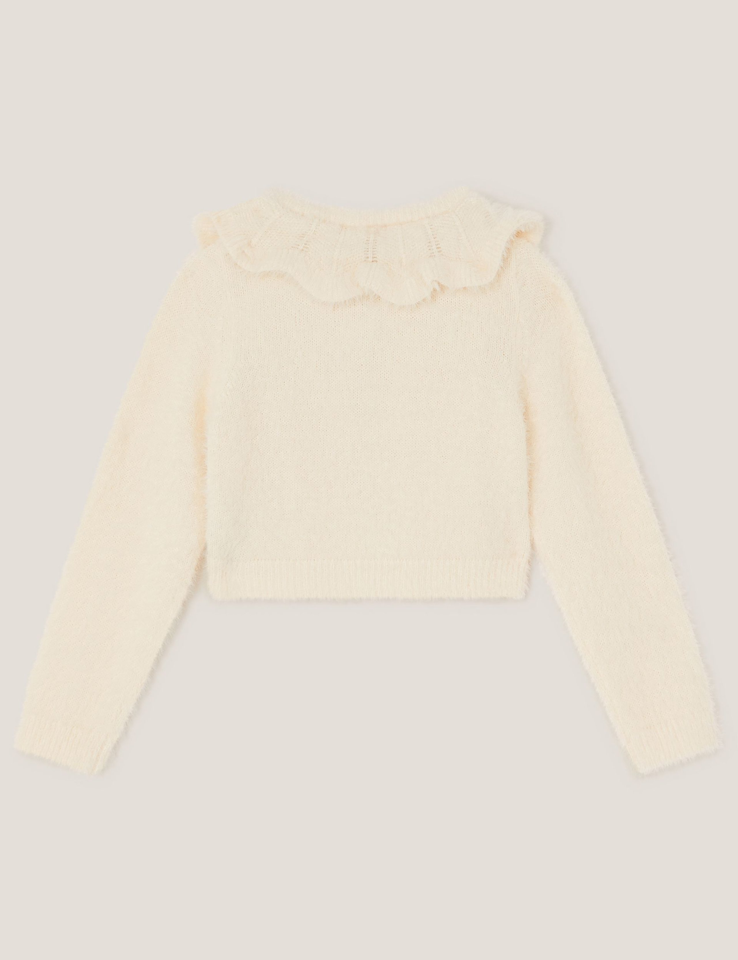 Embellished Collar Fuzzy Cardigan (3-15 Yrs) 2 of 3