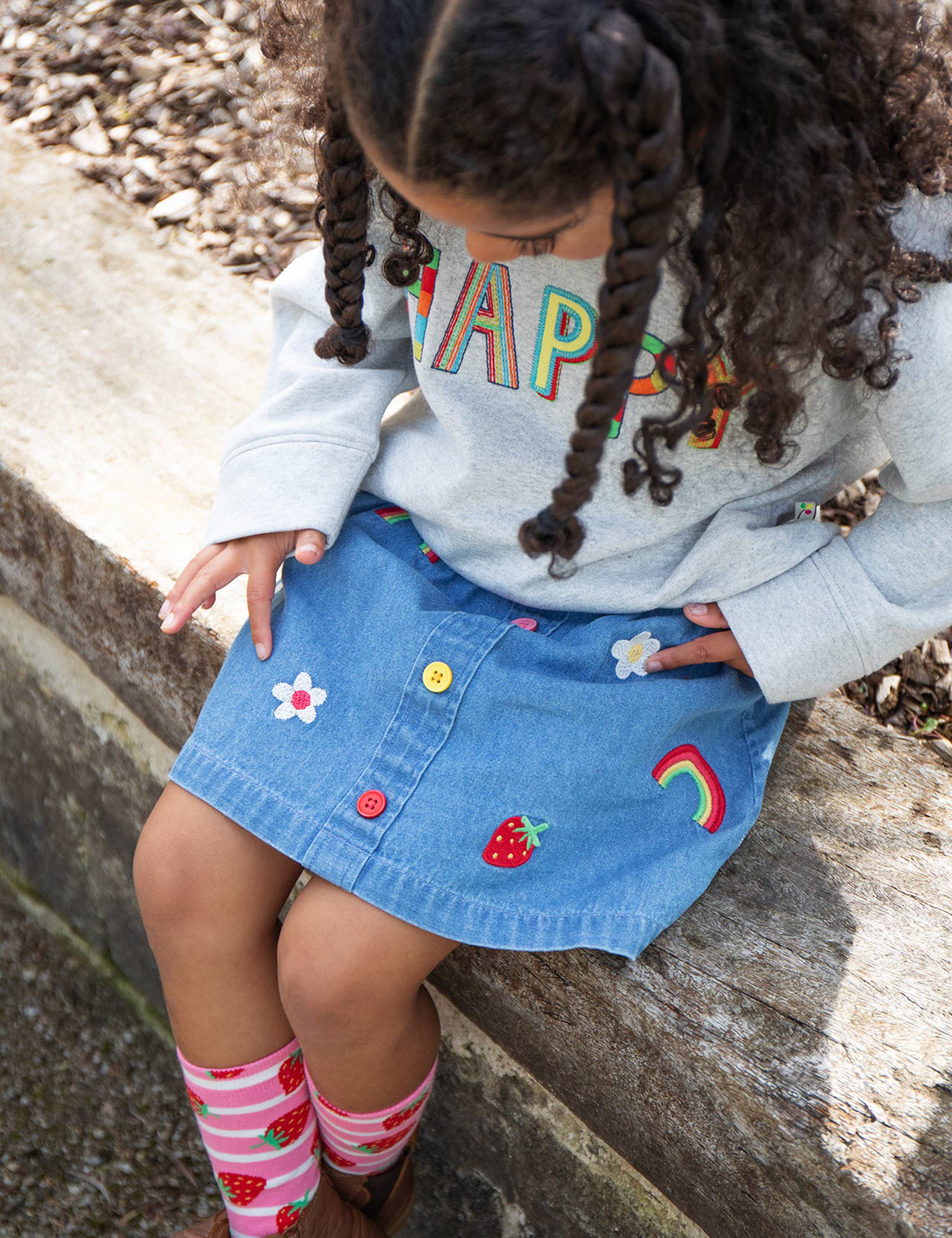 Denim Embroidered Skirt (2-10 Yrs) 2 of 7