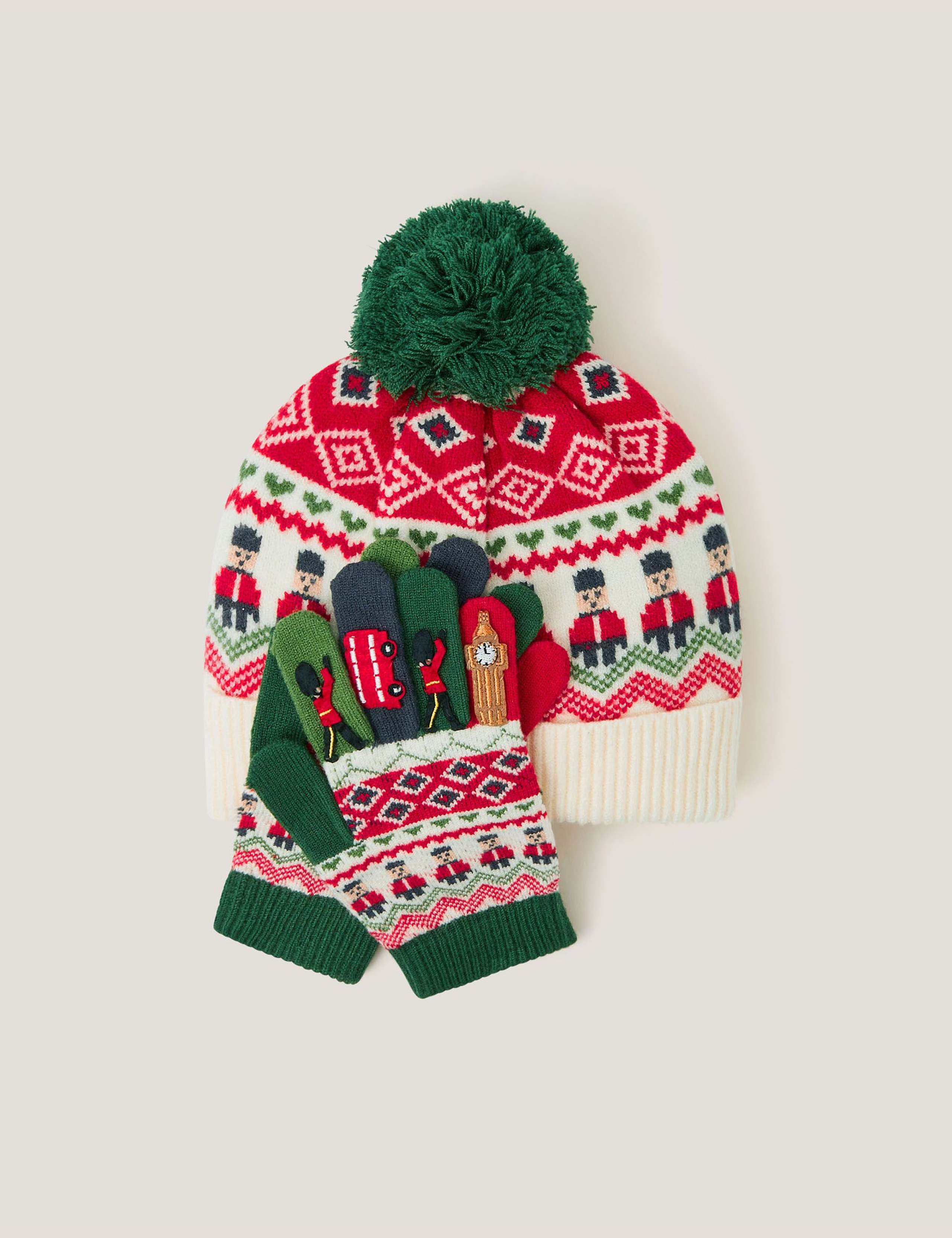 Kids' London Fair Isle Hat & Gloves Set (3-10 Yrs) 2 of 3