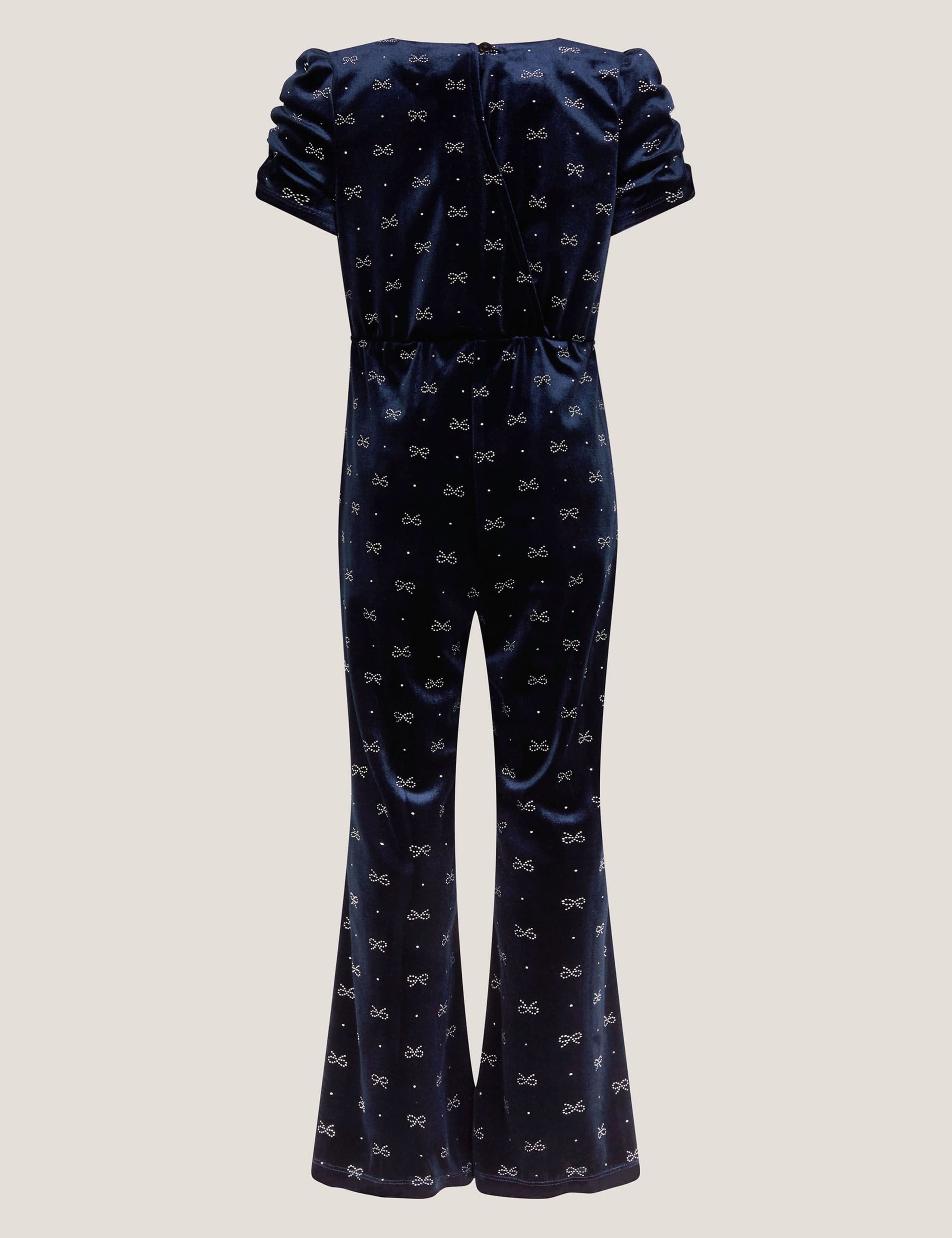 Velvet Bow Flare Party Jumpsuit (3-15 Yrs) 3 of 4