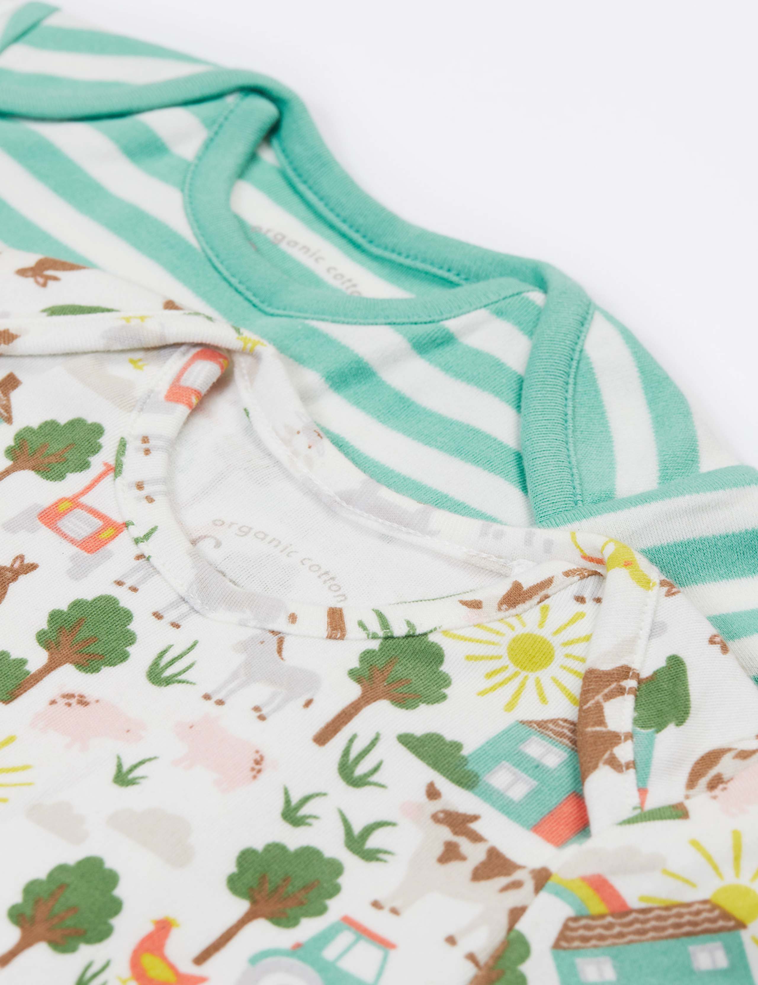 2pk Pure Cotton Patterned Bodysuits (0-18 Mths) 3 of 4