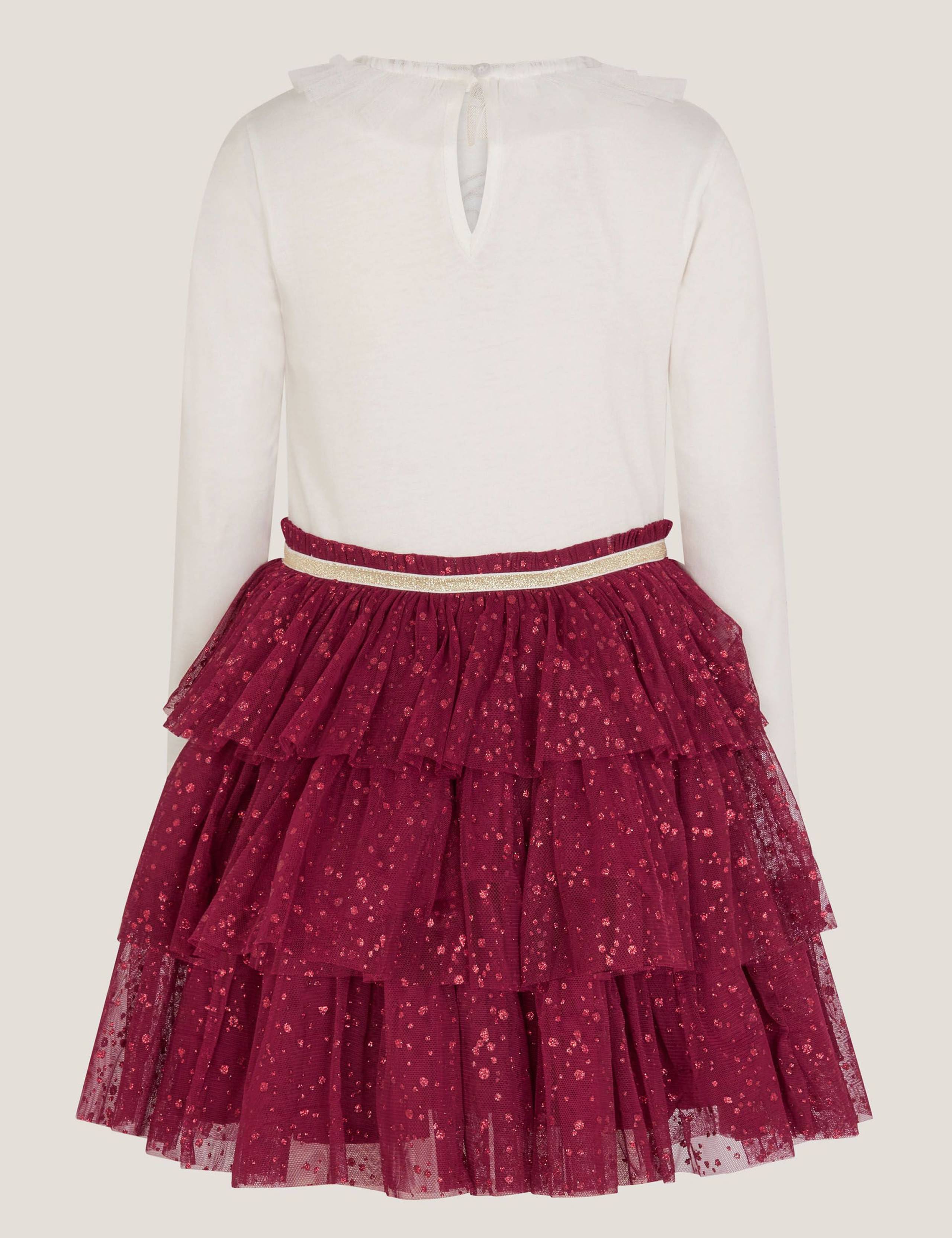 Sequin Tree Tulle Ruffle Tiered Party Dress (3-15 Yrs) 4 of 4