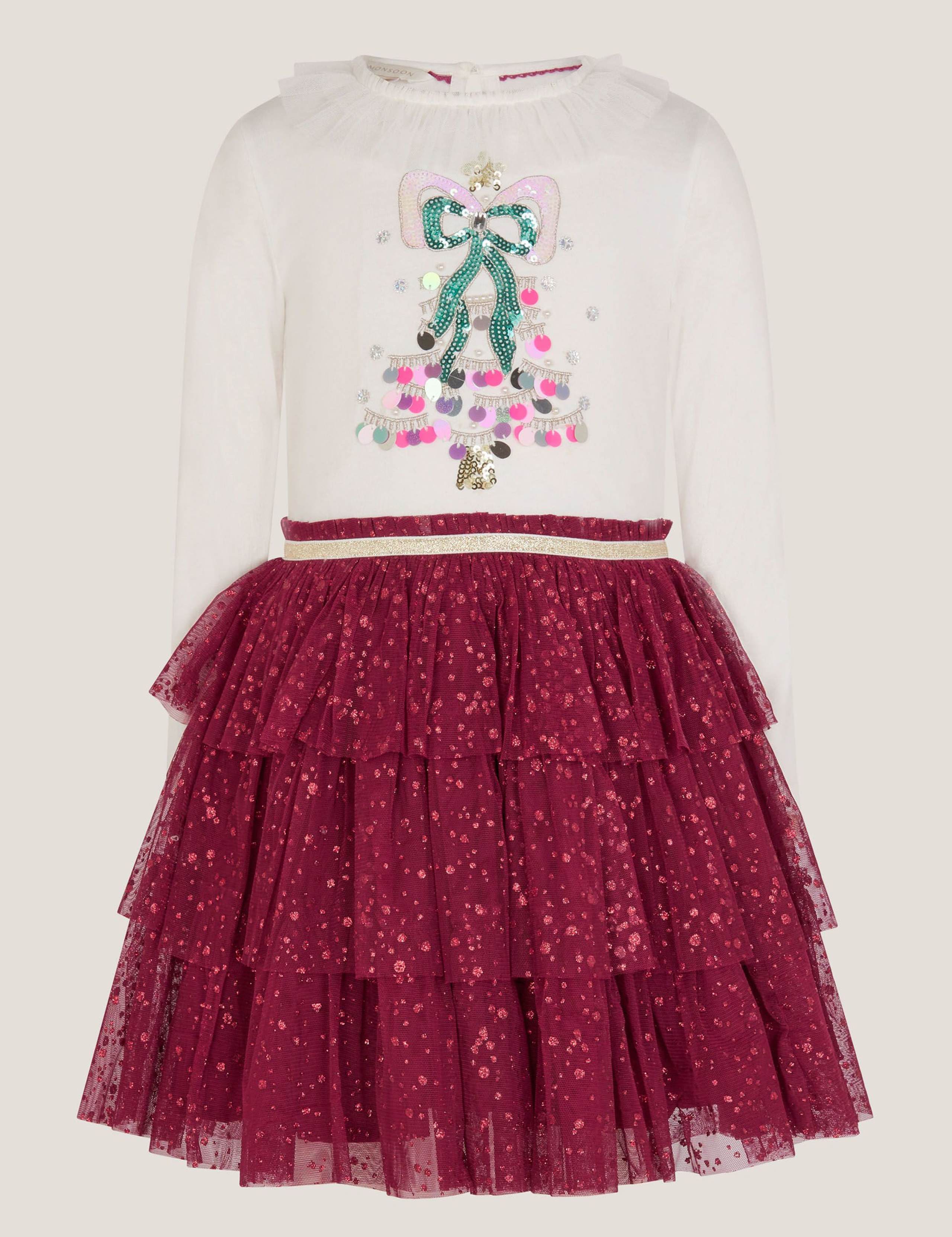 Sequin Tree Tulle Ruffle Tiered Party Dress (3-15 Yrs) 2 of 4