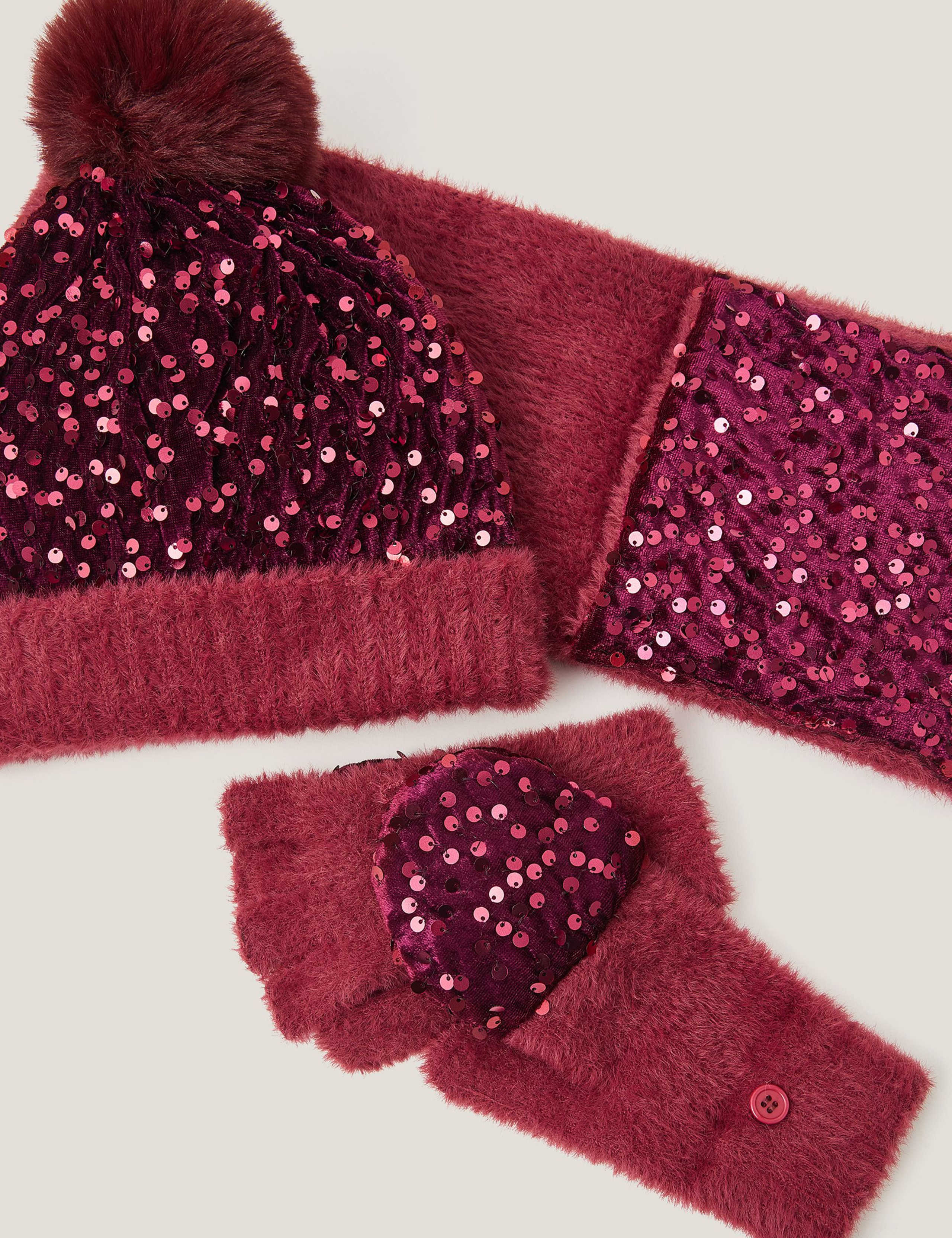 Kids' Sequin Hat and Glove Set (3-13 Yrs) 2 of 2