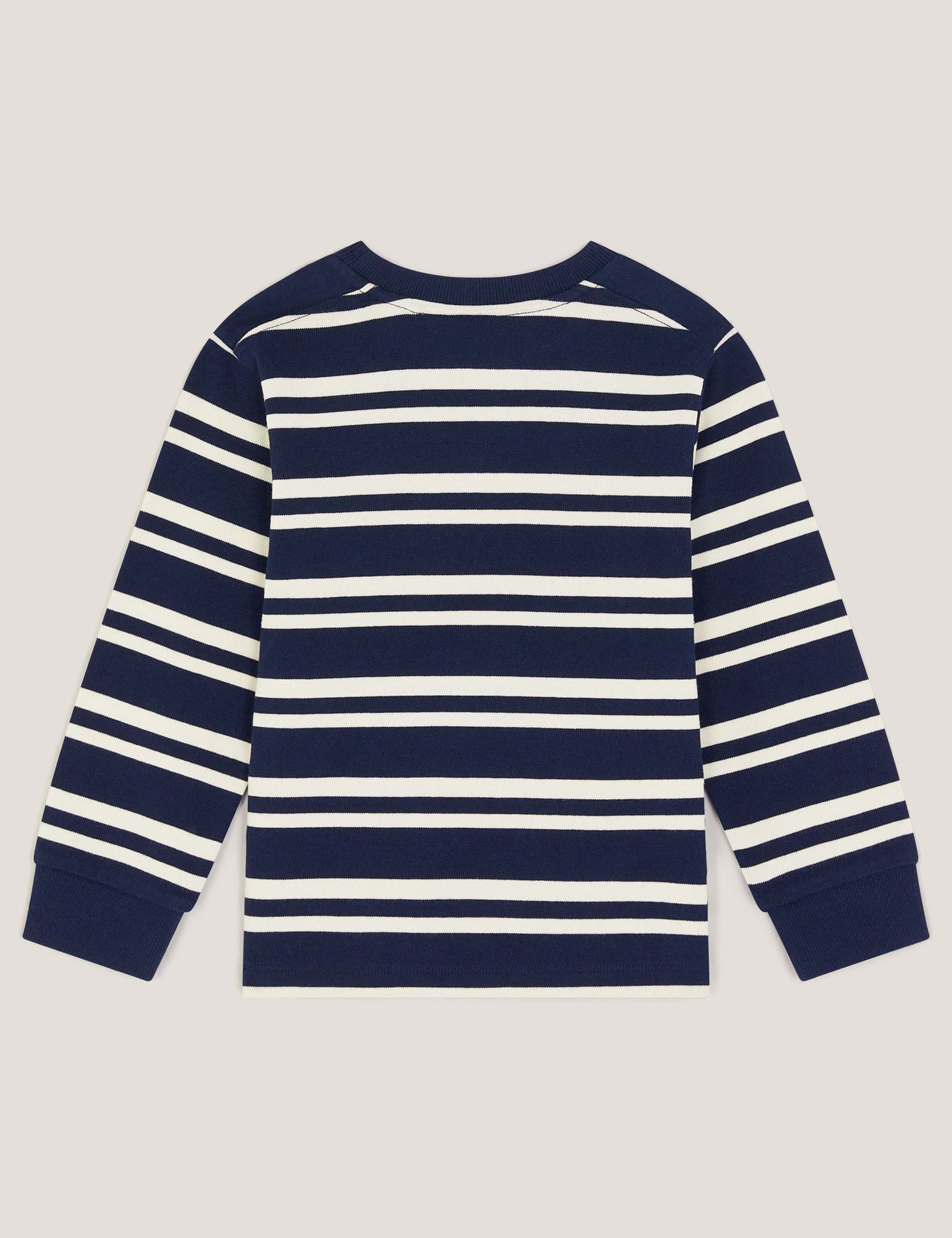 Pure Cotton Striped Fox Embroidery T-Shirt (2-13 Yrs) 3 of 4