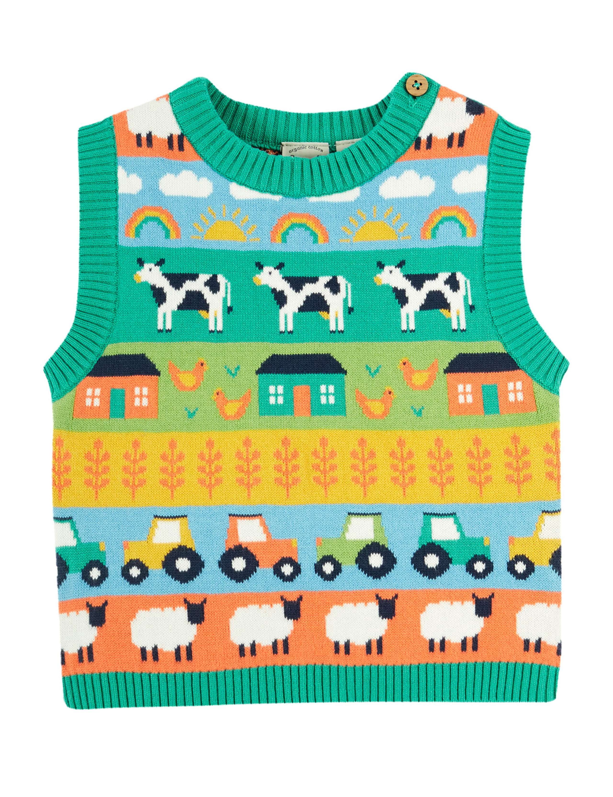 Pure Cotton Farm Knitted Vest (0-5 Yrs) 3 of 6